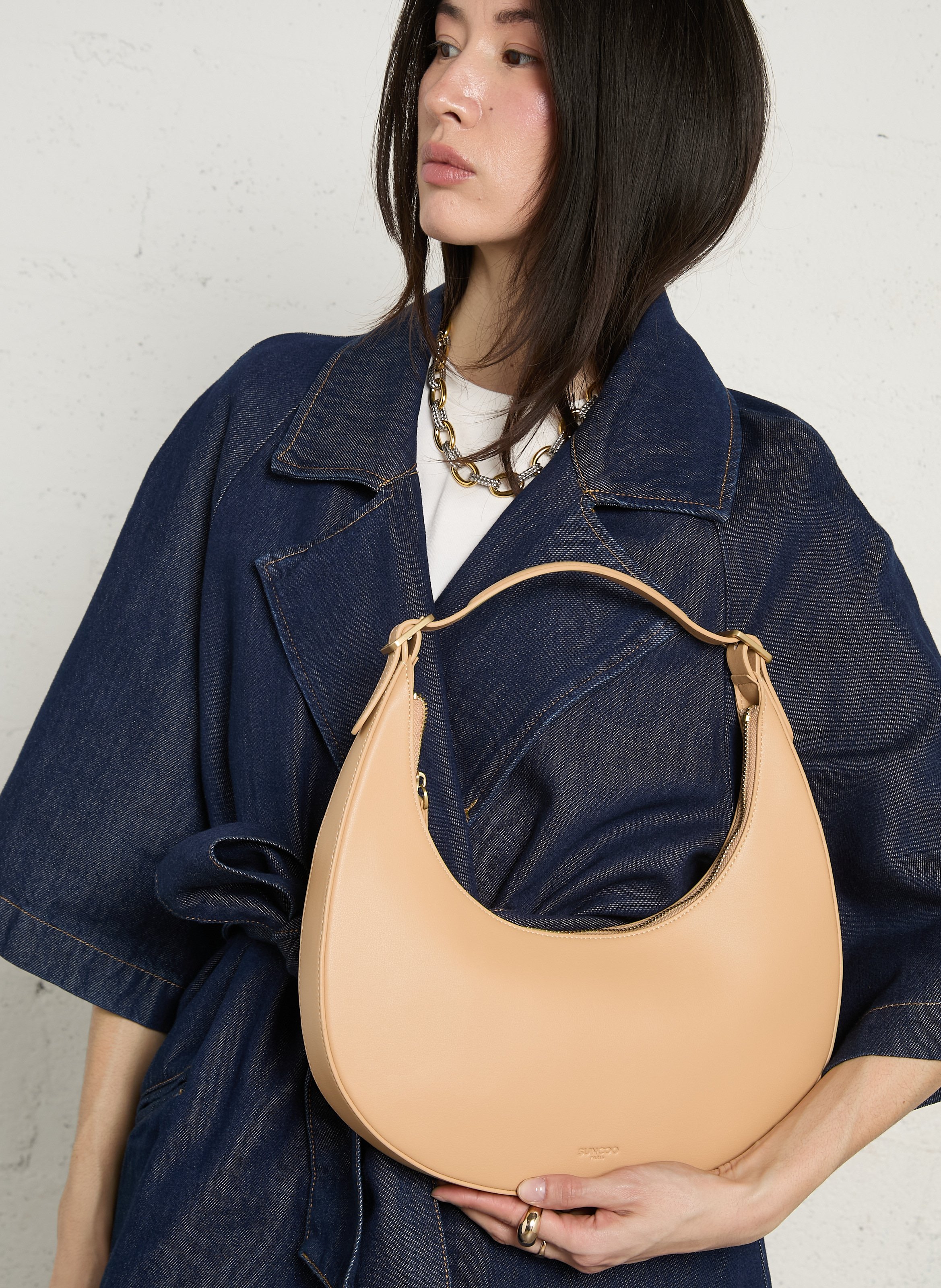 Capriccio - Hobo-Bag, aus Leder SUNCOO Beige