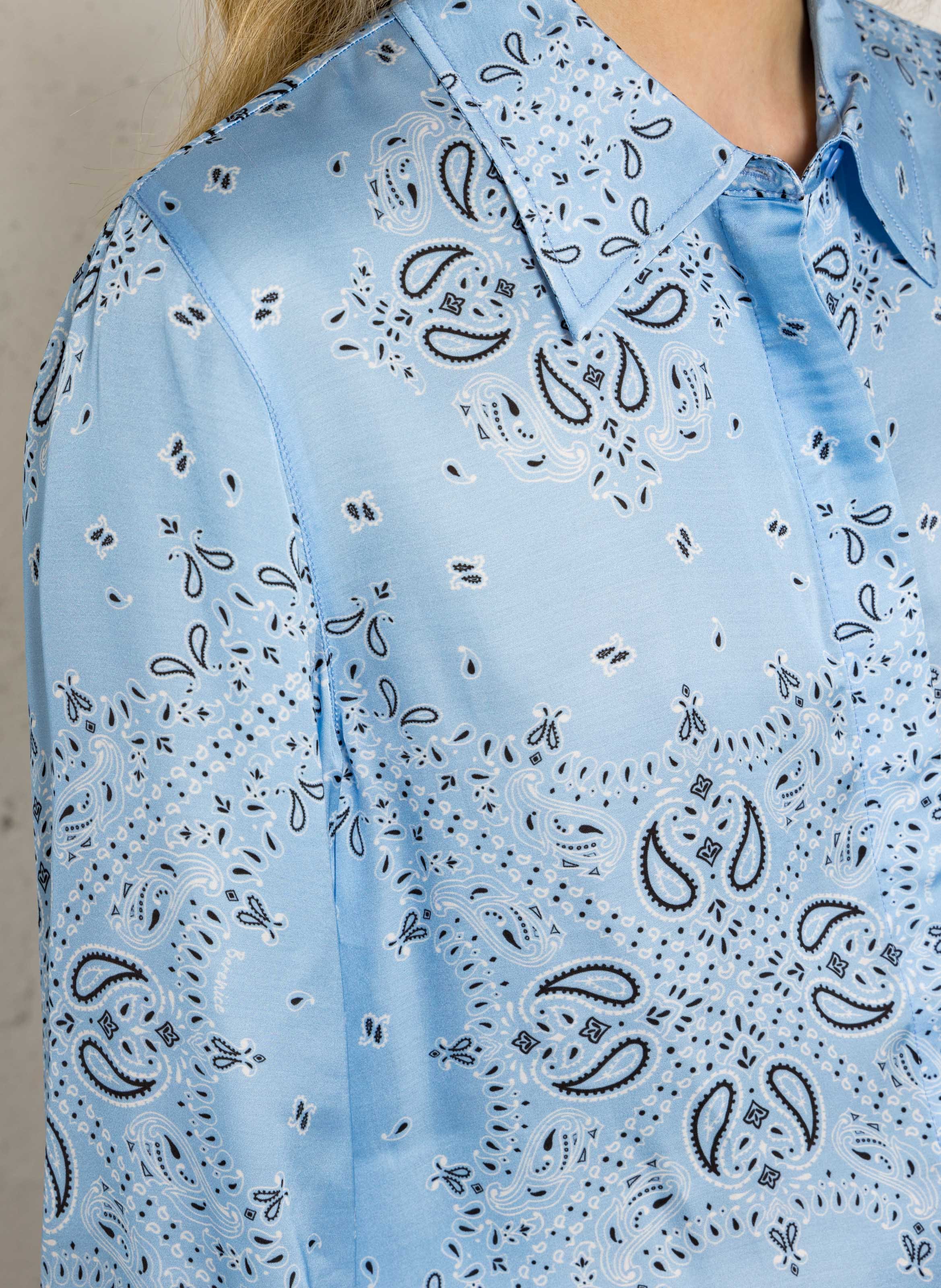 Chemise droite col classique imprimée BERENICE Bleu