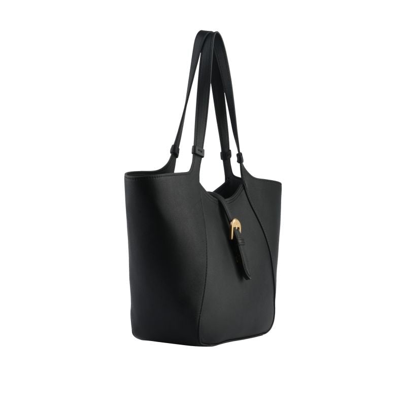 Calfskin leather shoulder bag POURCHET Black