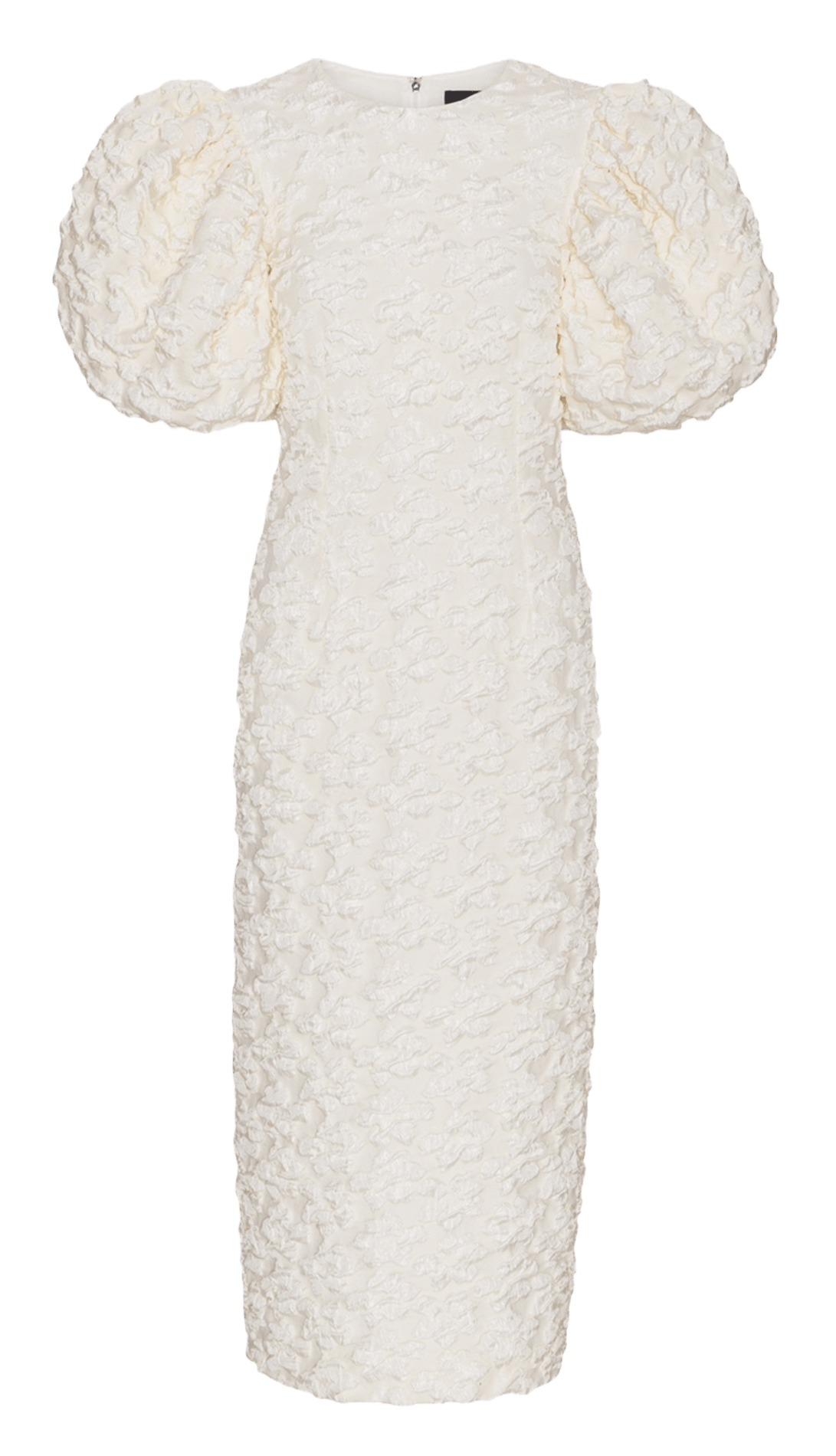 Midikleid mit Rundhalsausschnitt ROTATE Weiss