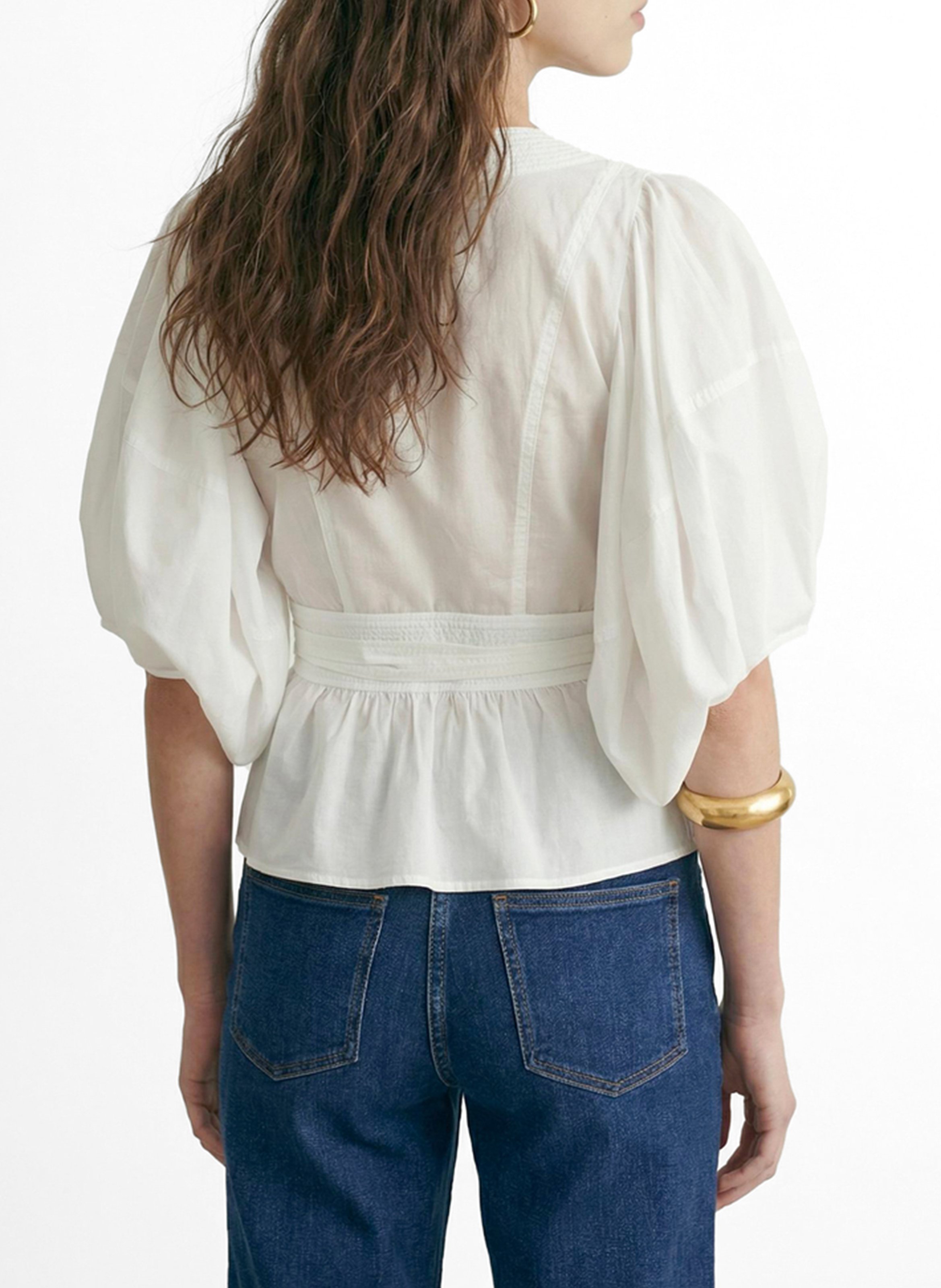 Blouse col V  VANESSA BRUNO Blanc