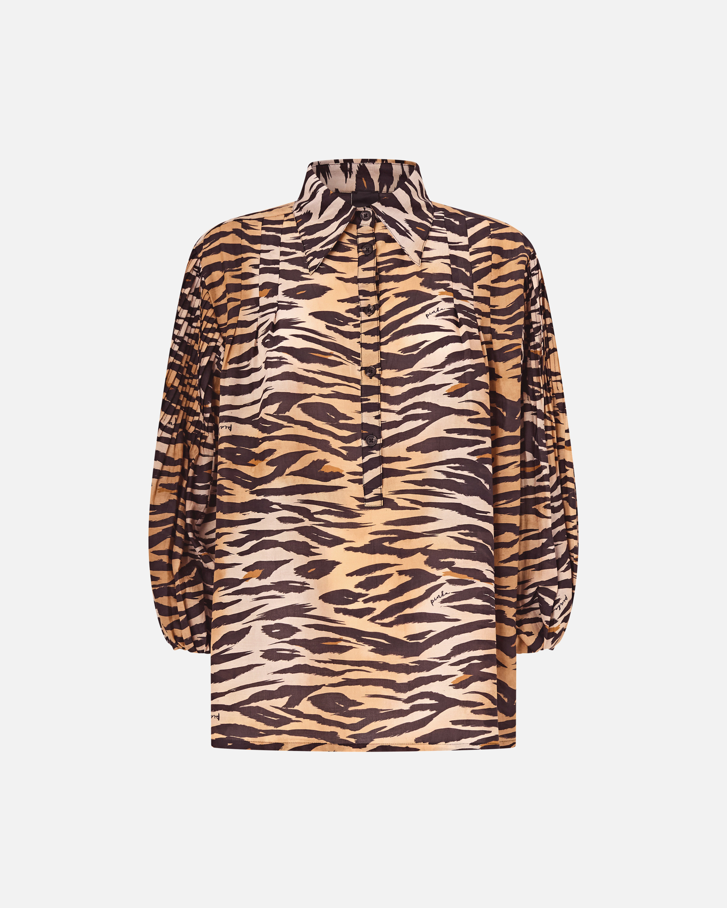 Blouse en soie et coton à imprimé animalier PINKO Multicolore