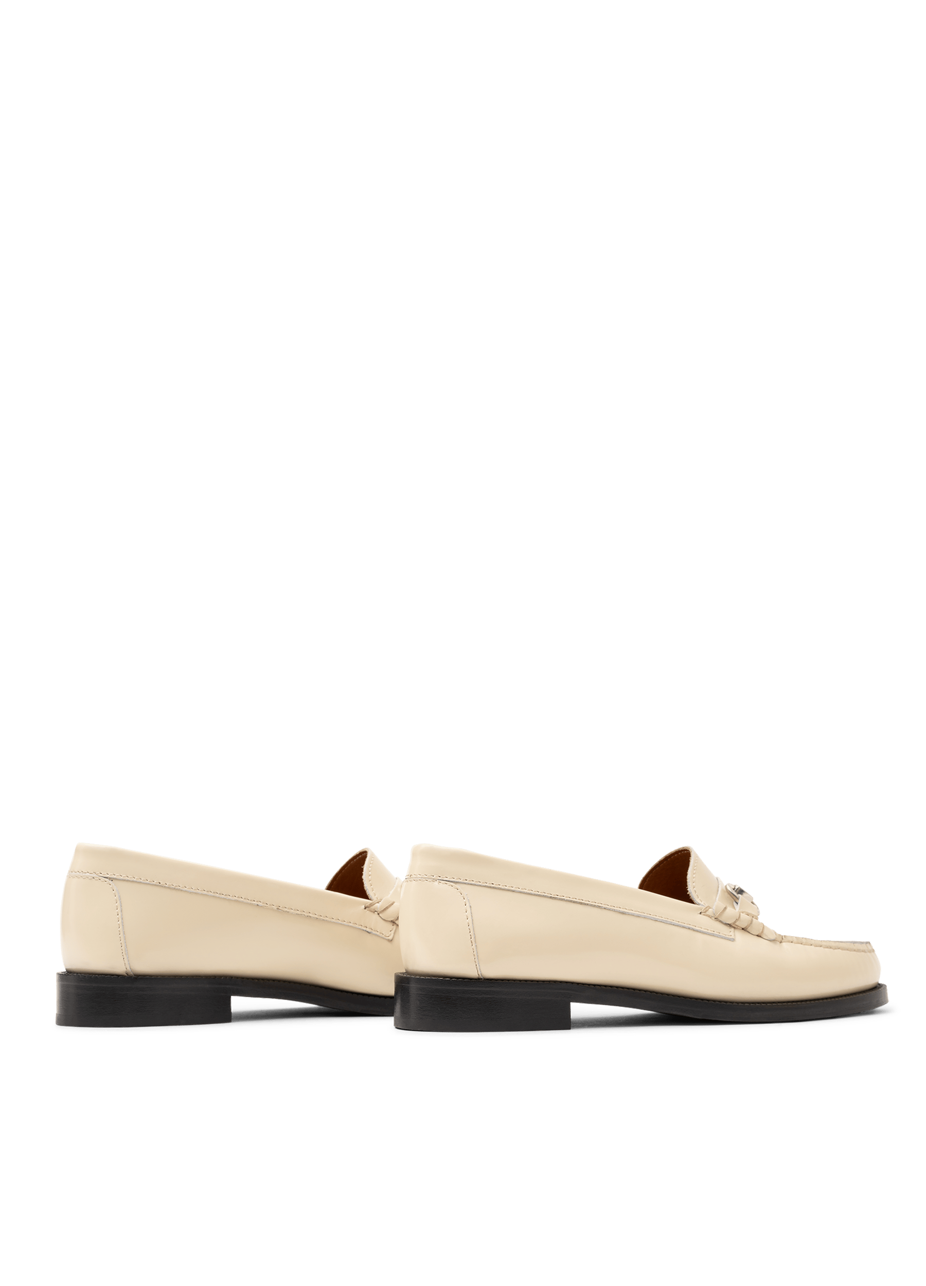 Brushed leather latte loafers PARALLELE PARIS White