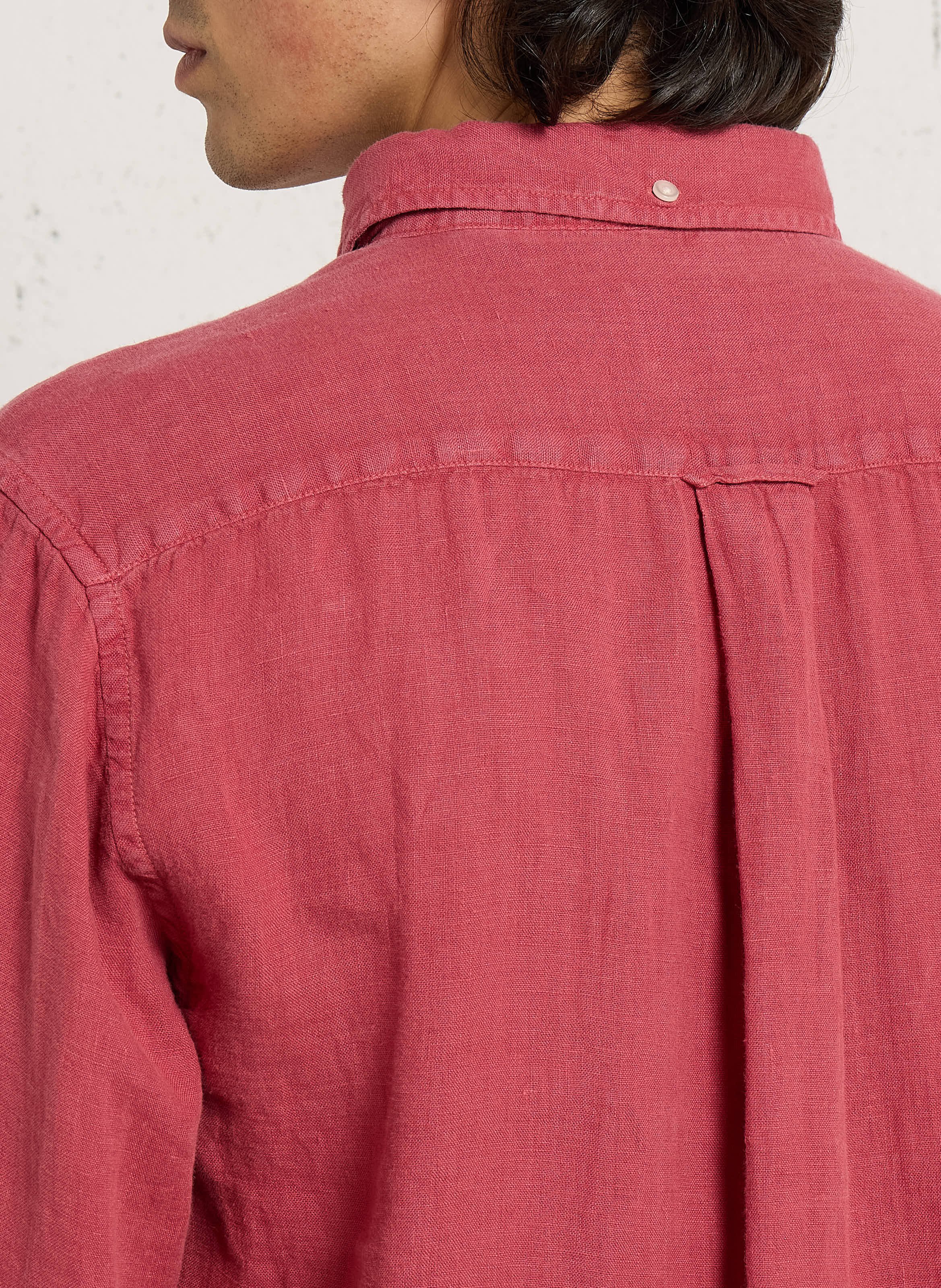 Chemise droite col classique en lin GANT Rouge