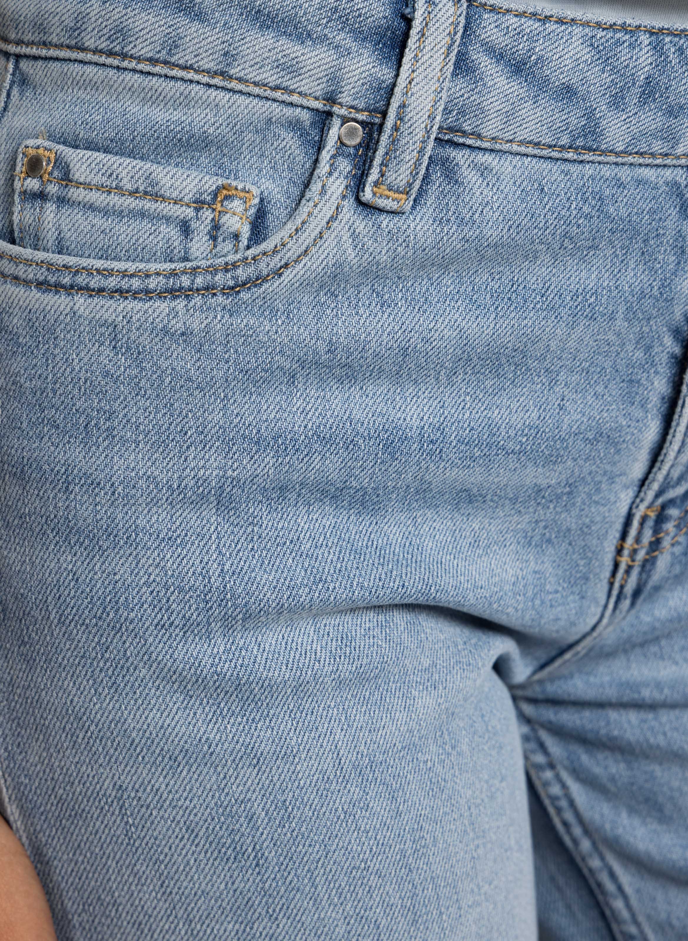 Rechte jeans - katoenblend Blauw