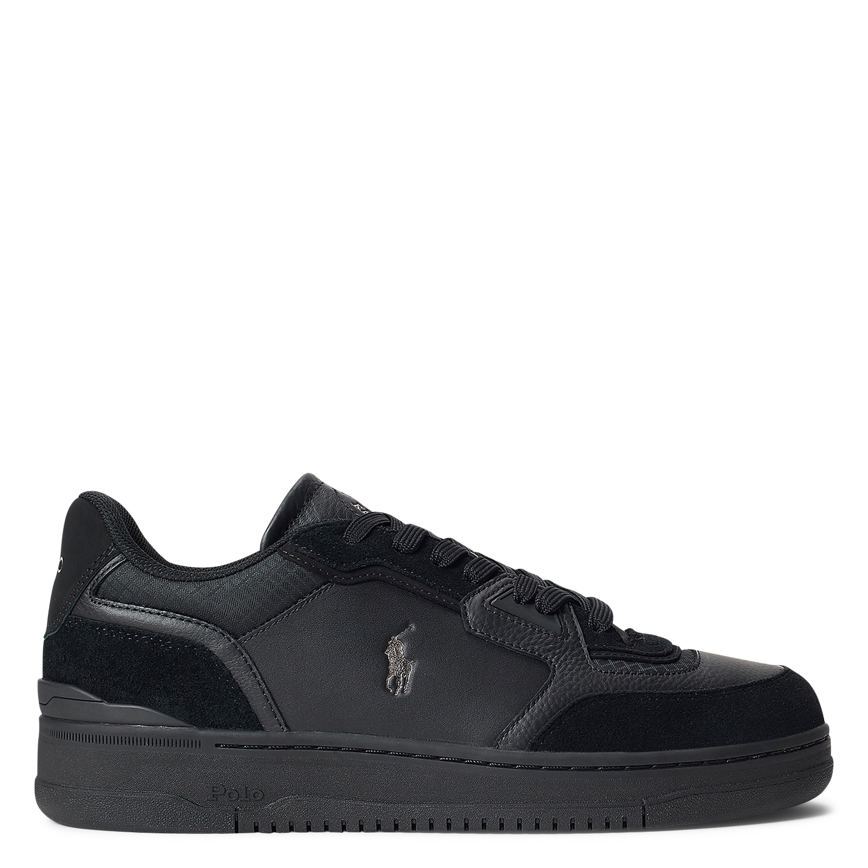 Low-top mixed leather sneakers POLO RALPH LAUREN Black