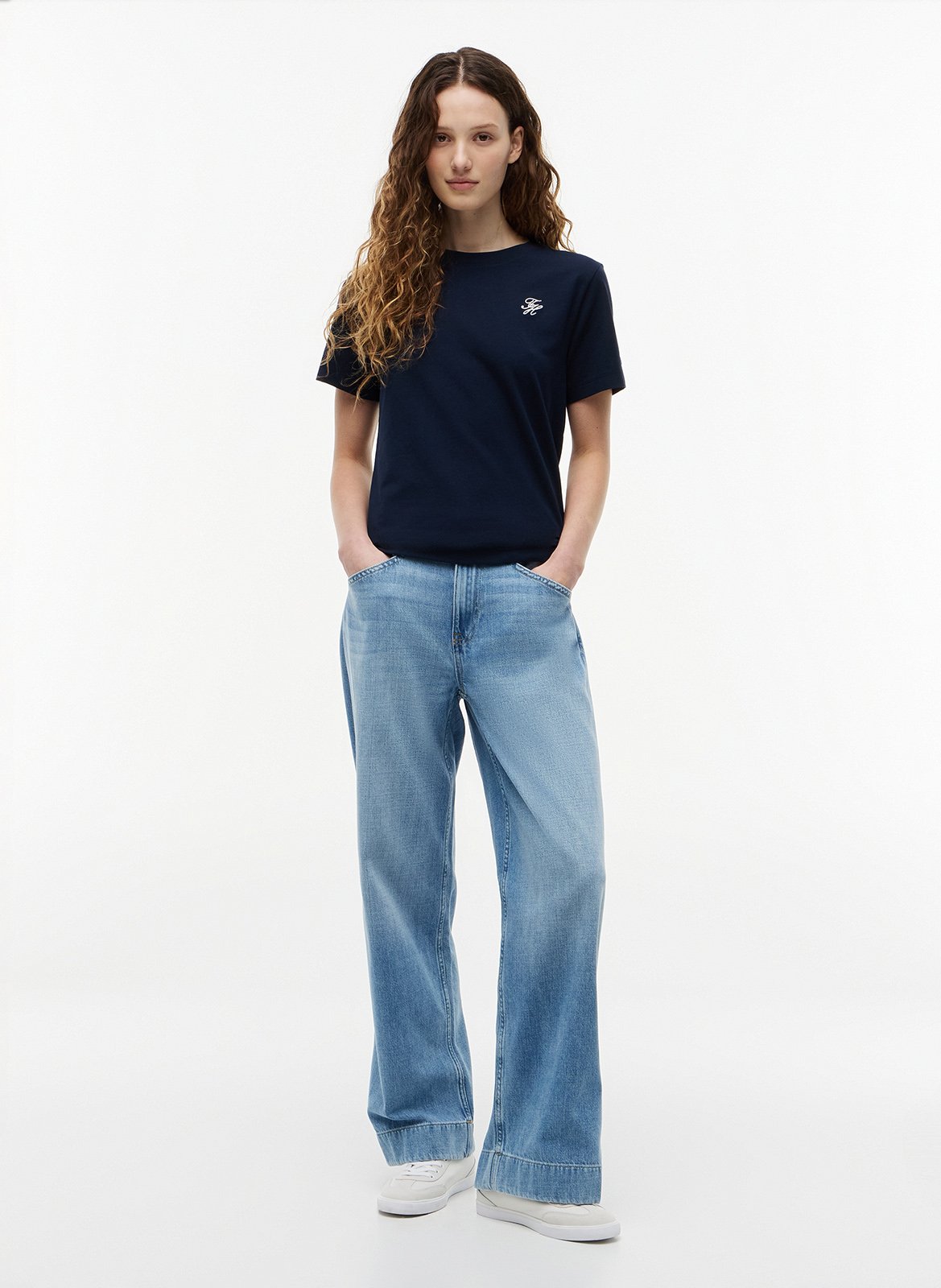 Effen T-shirt TOMMY HILFIGER Blauw
