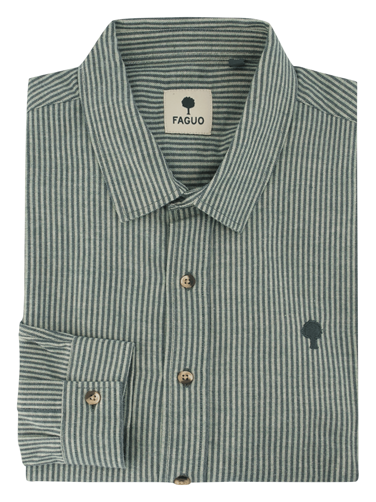 Chemise col classique en coton | Vert FAGUO Homme