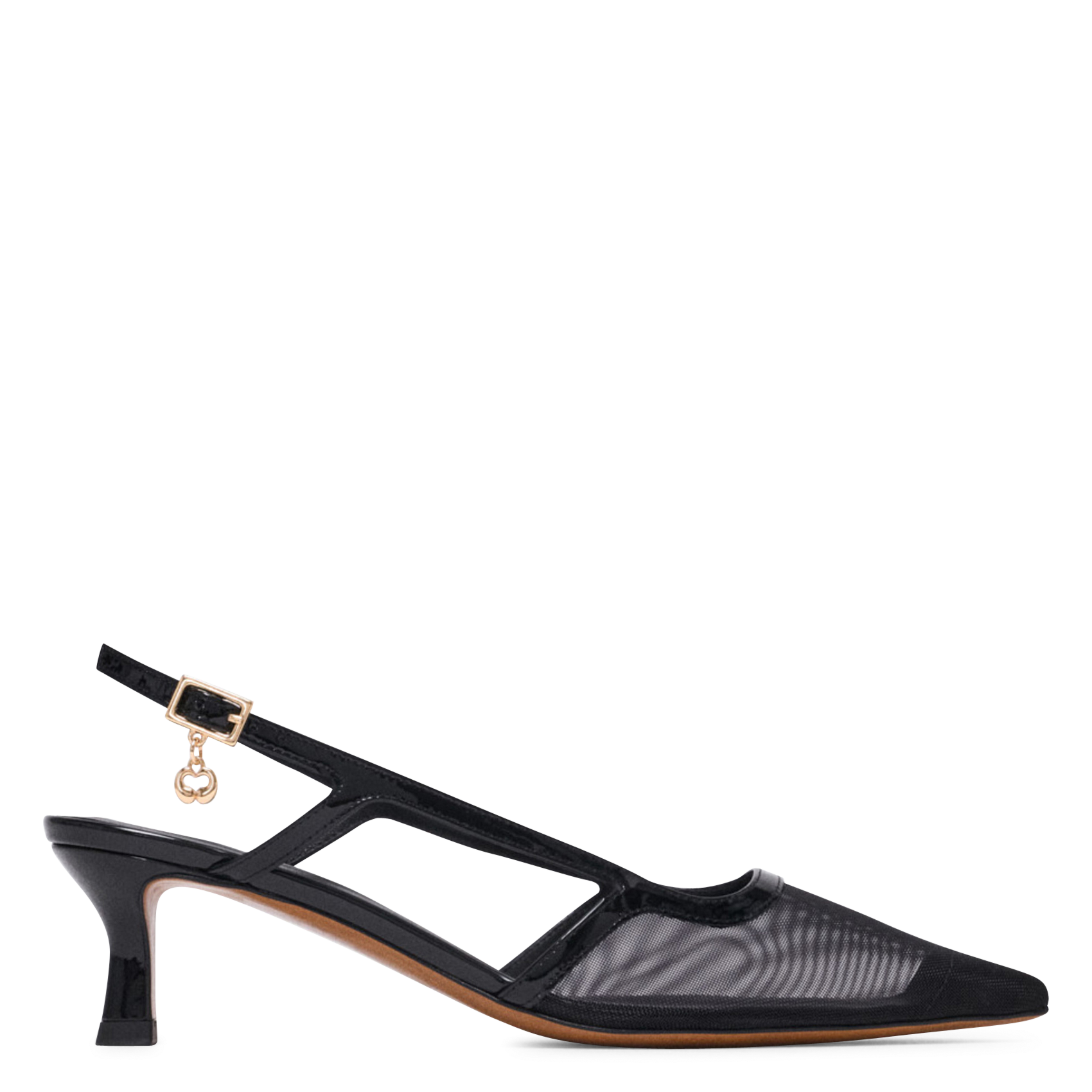Escarpinsslingback en mesh MAJE Noir