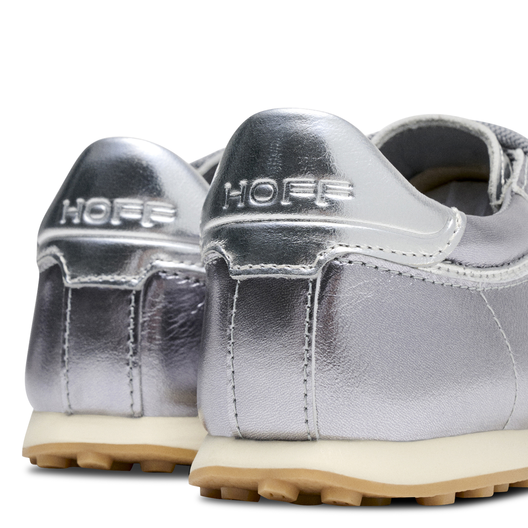 Metallic leather sneakers HOFF Silver