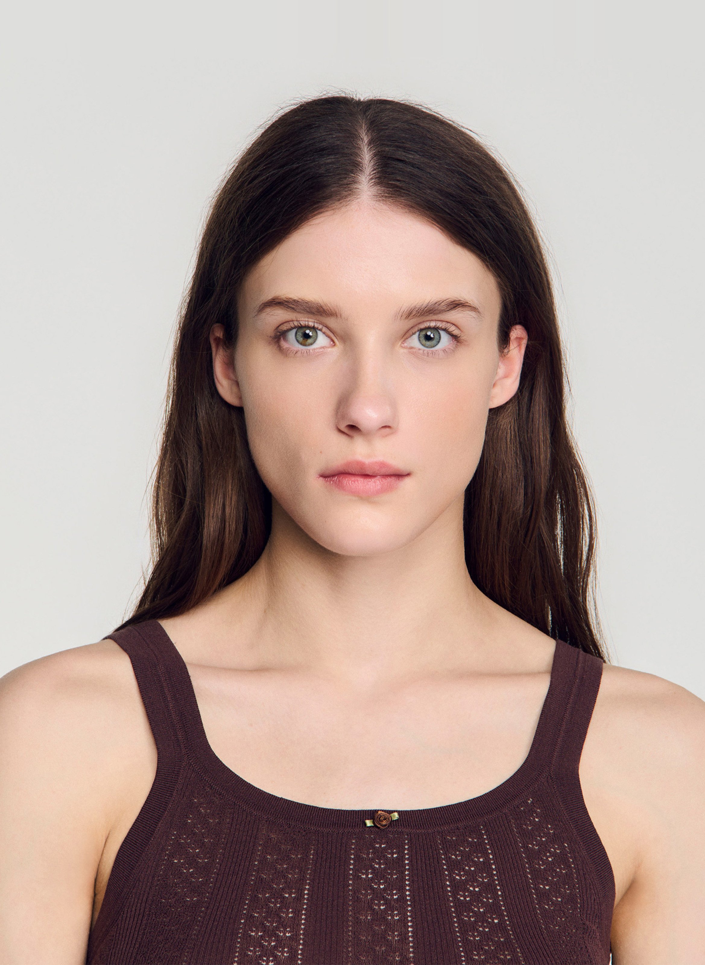 Top in pointelle knit SANDRO Bruin