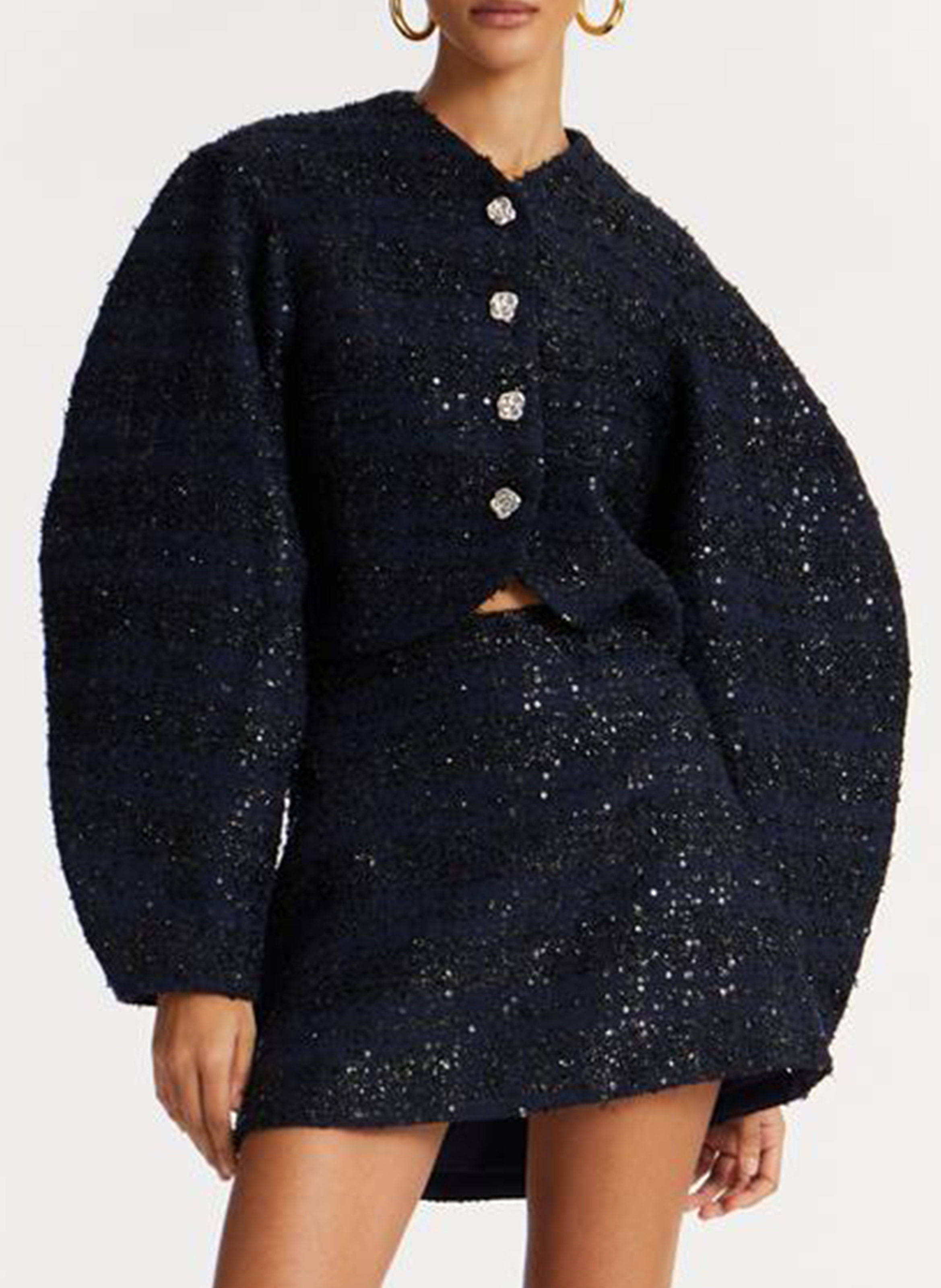Veste oversize en fibres recyclées mélangées  ROTATE Bleu
