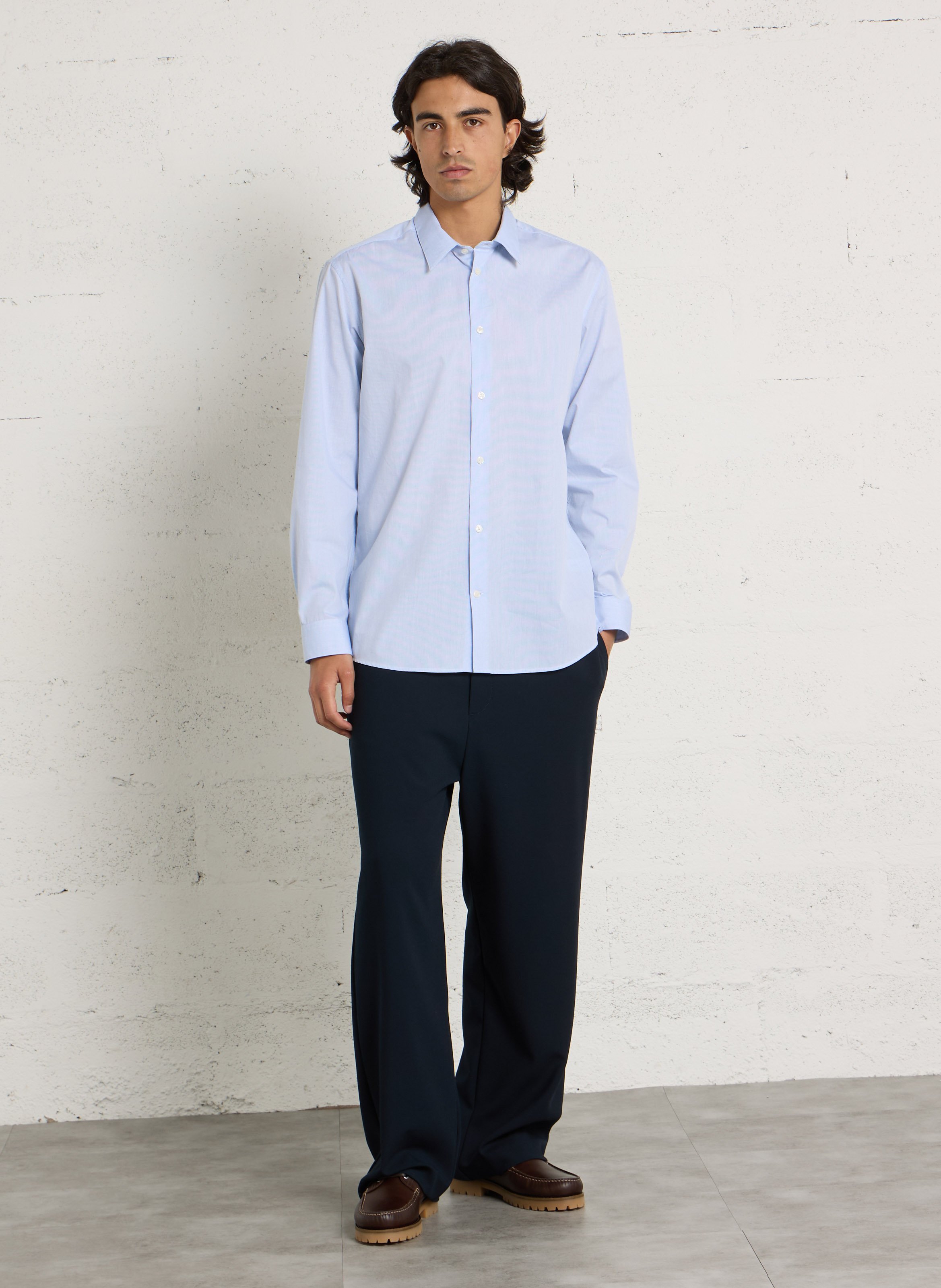 Katoenen slim fit overhemd AU PRINTEMPS PARIS Blauw