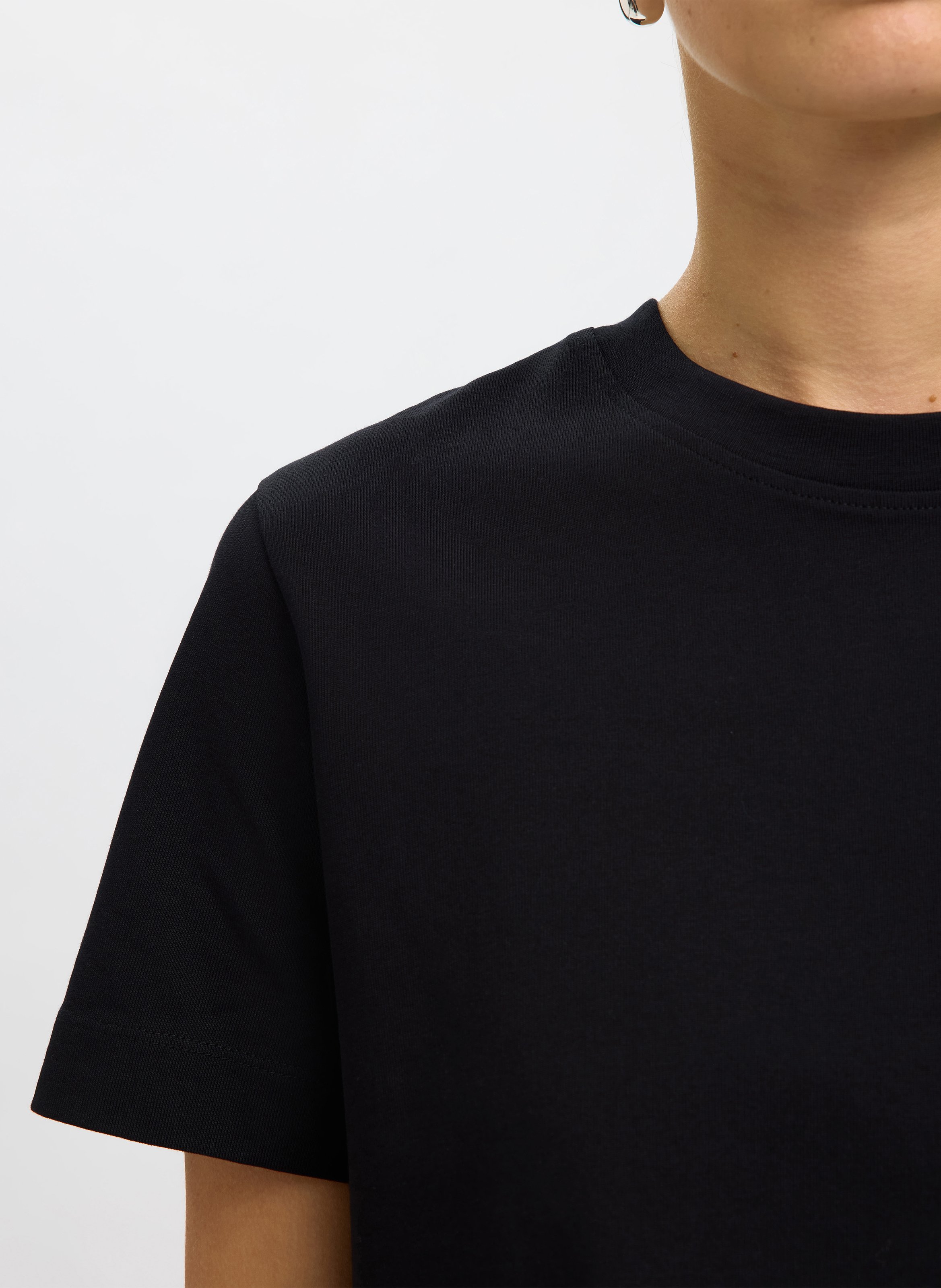 Oversized T-shirt van biokatoen SELECTED Zwart