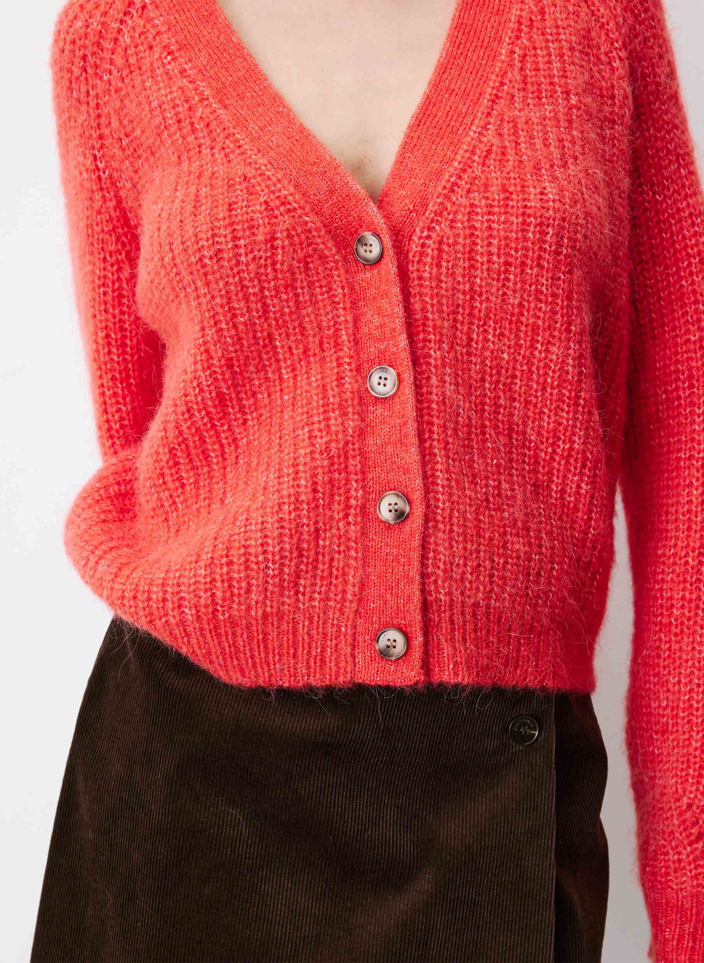 Vest met V-hals | wolblend GRACE ET MILA Rood