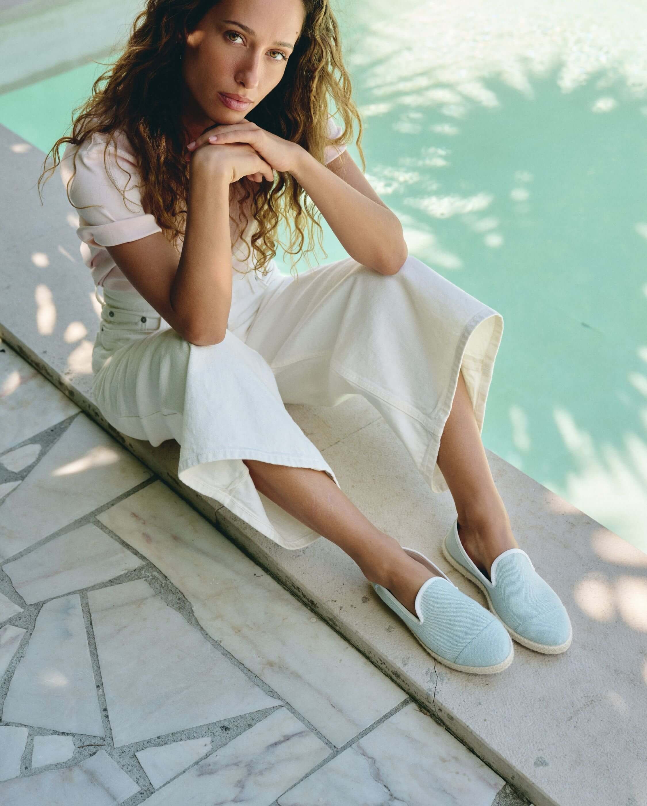 Women's CENITZ espadrilles, light denim ANGARDE Blue