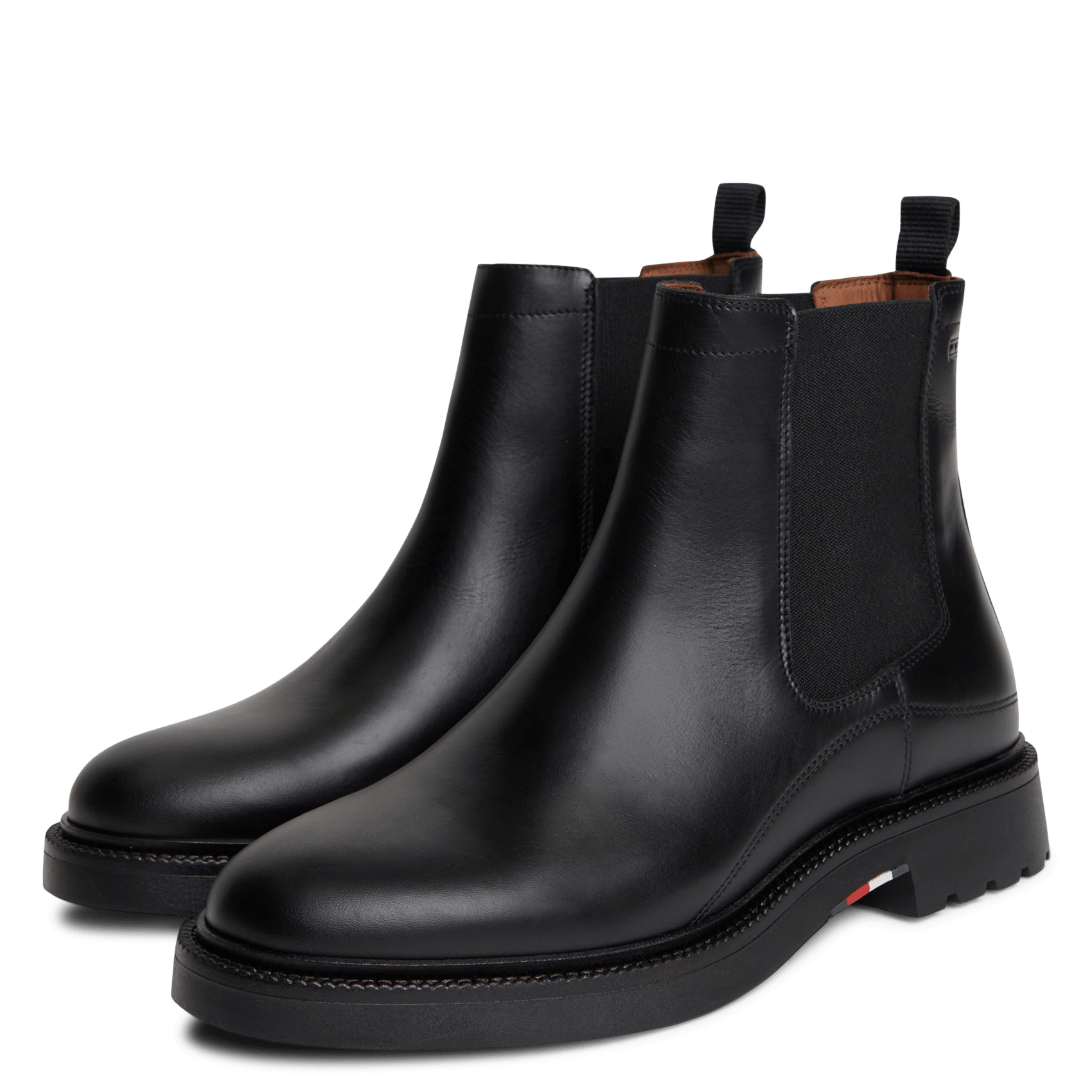 Bottines Chelsea crantées en cuir TOMMY HILFIGER Noir