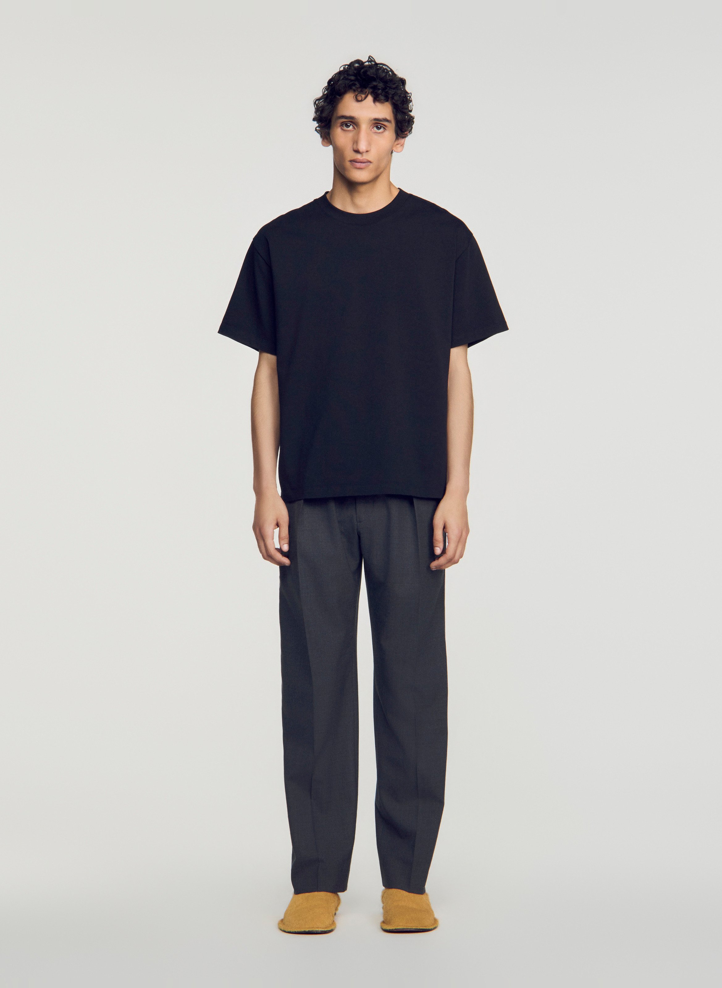 Effen recht T-shirt SANDRO Zwart