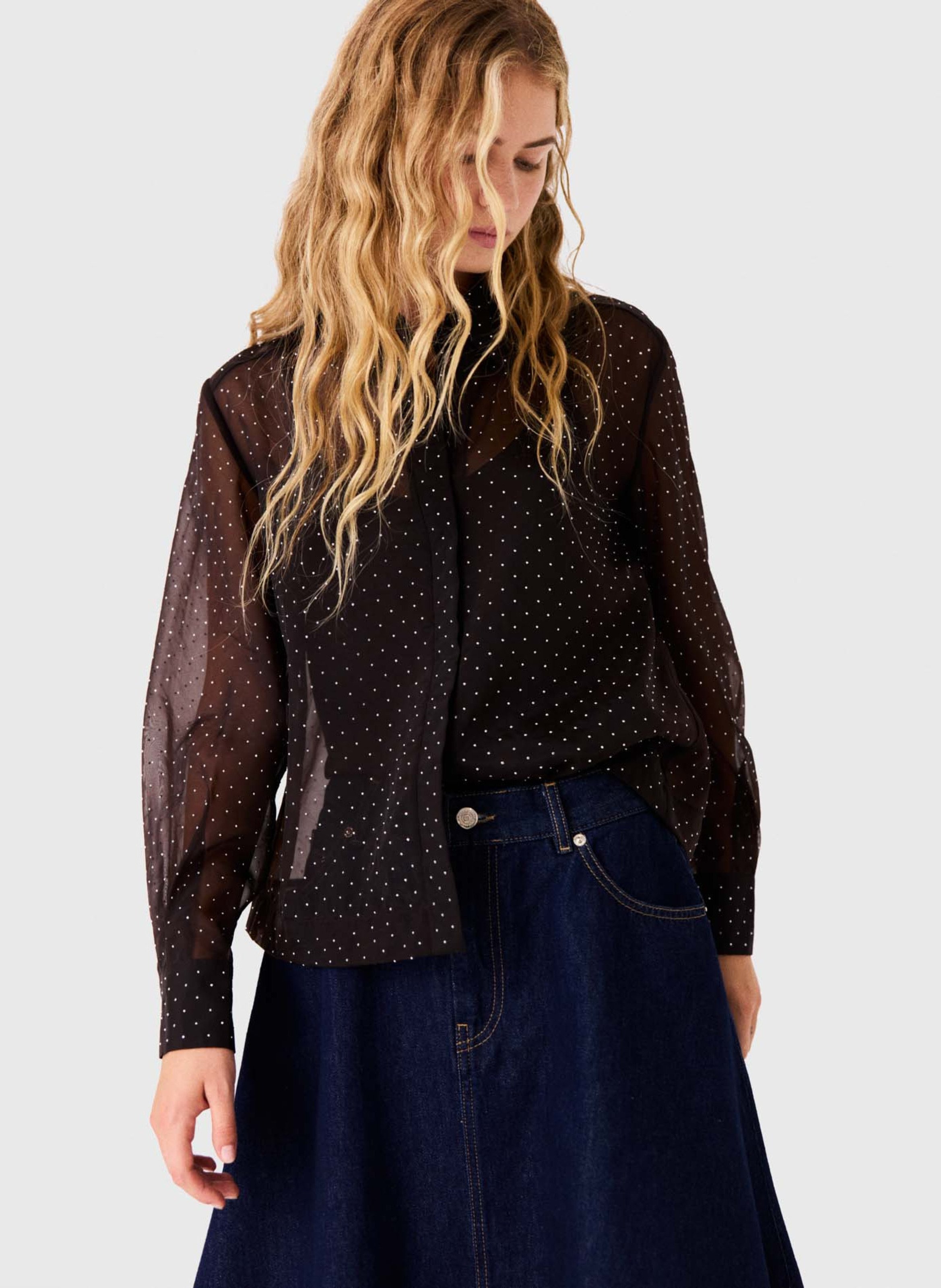 Chemise droite col classique  MAJE Marron
