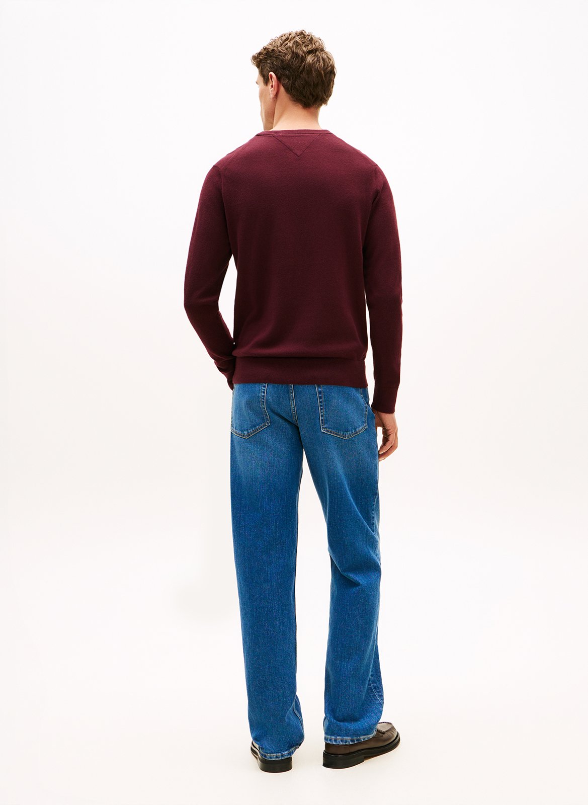 Ärmelloser Pullover mit Schnürung aus Baumwolle und Wolle TOMMY HILFIGER Pflaume