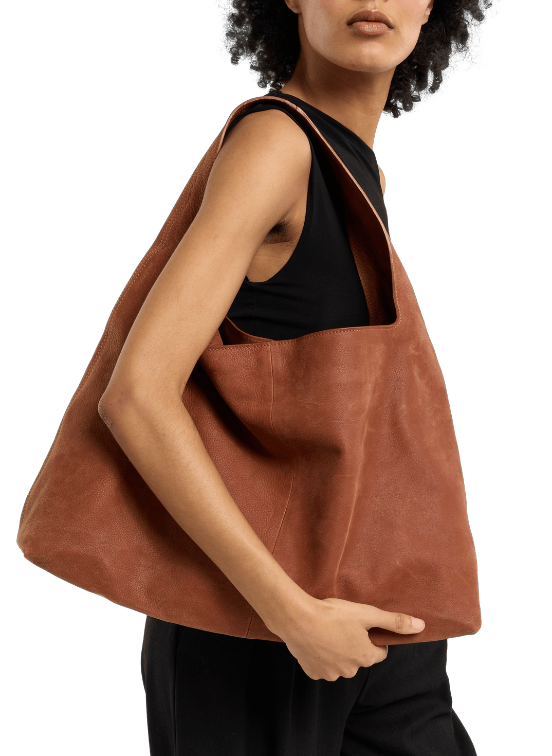 Handbag in cowhide leather henri SAISON 1865 Brown