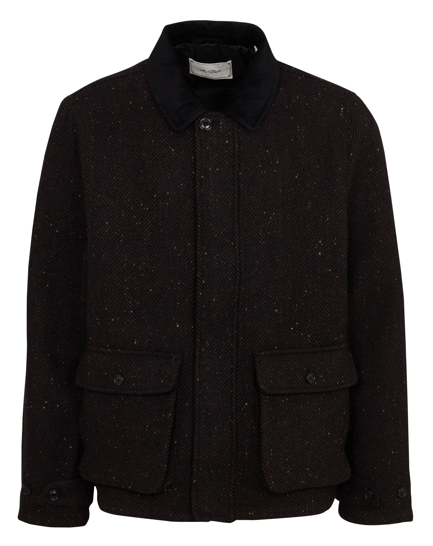Veste droite à chevrons en laine mélangée LES DEUX Marron