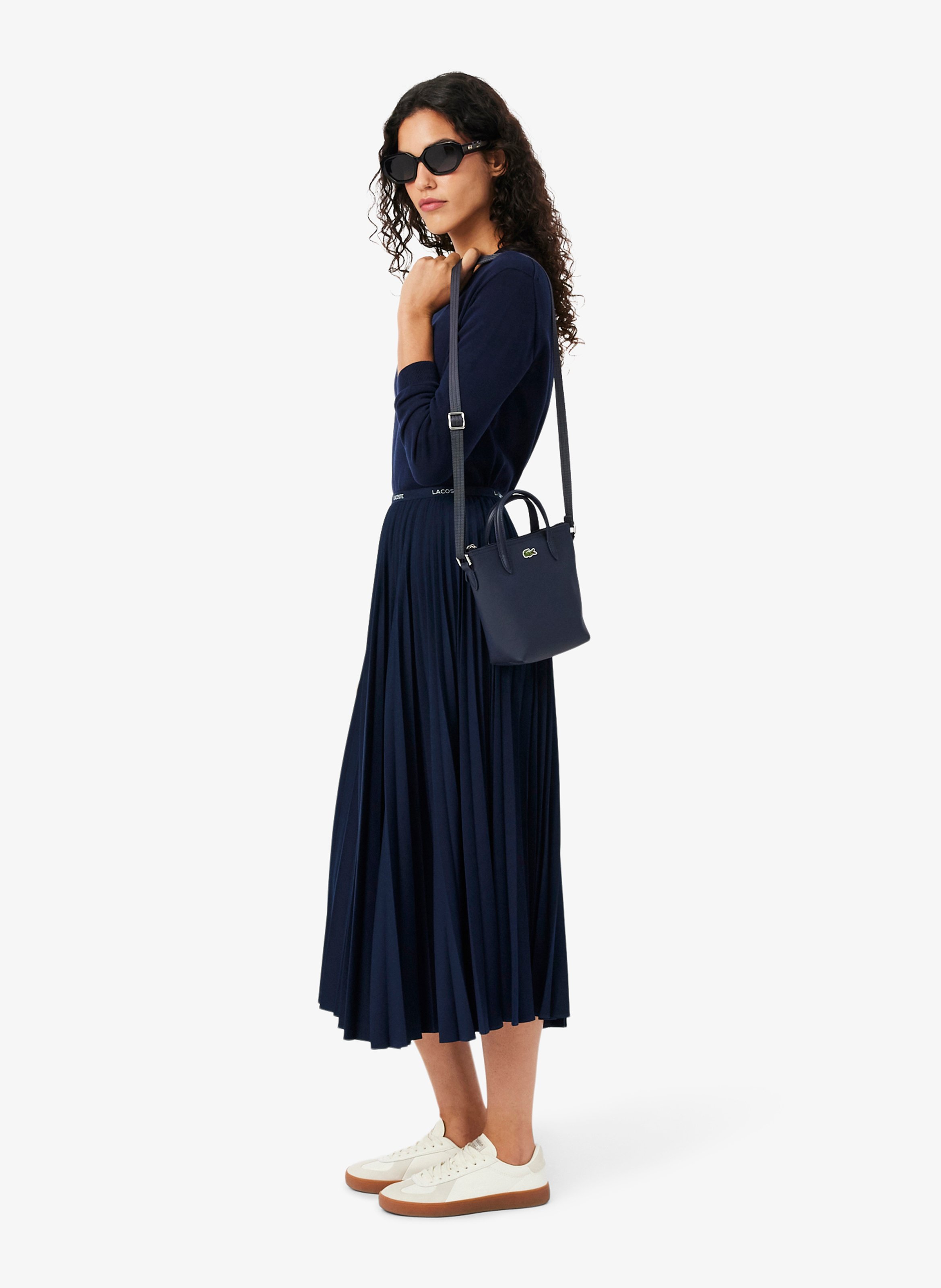 Pleated midi skirt LACOSTE Blue