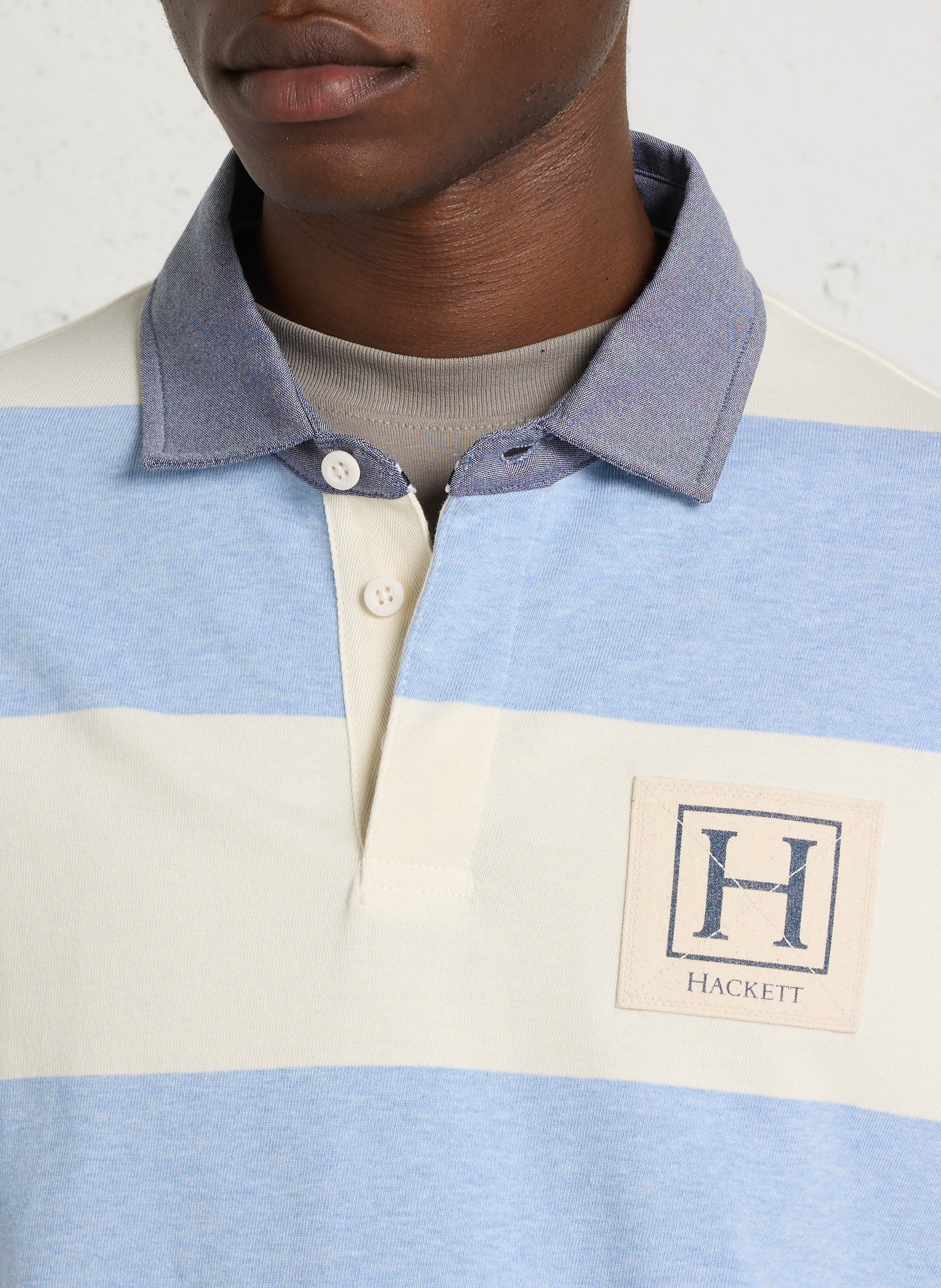 Striped polo shirt HACKETT Blue