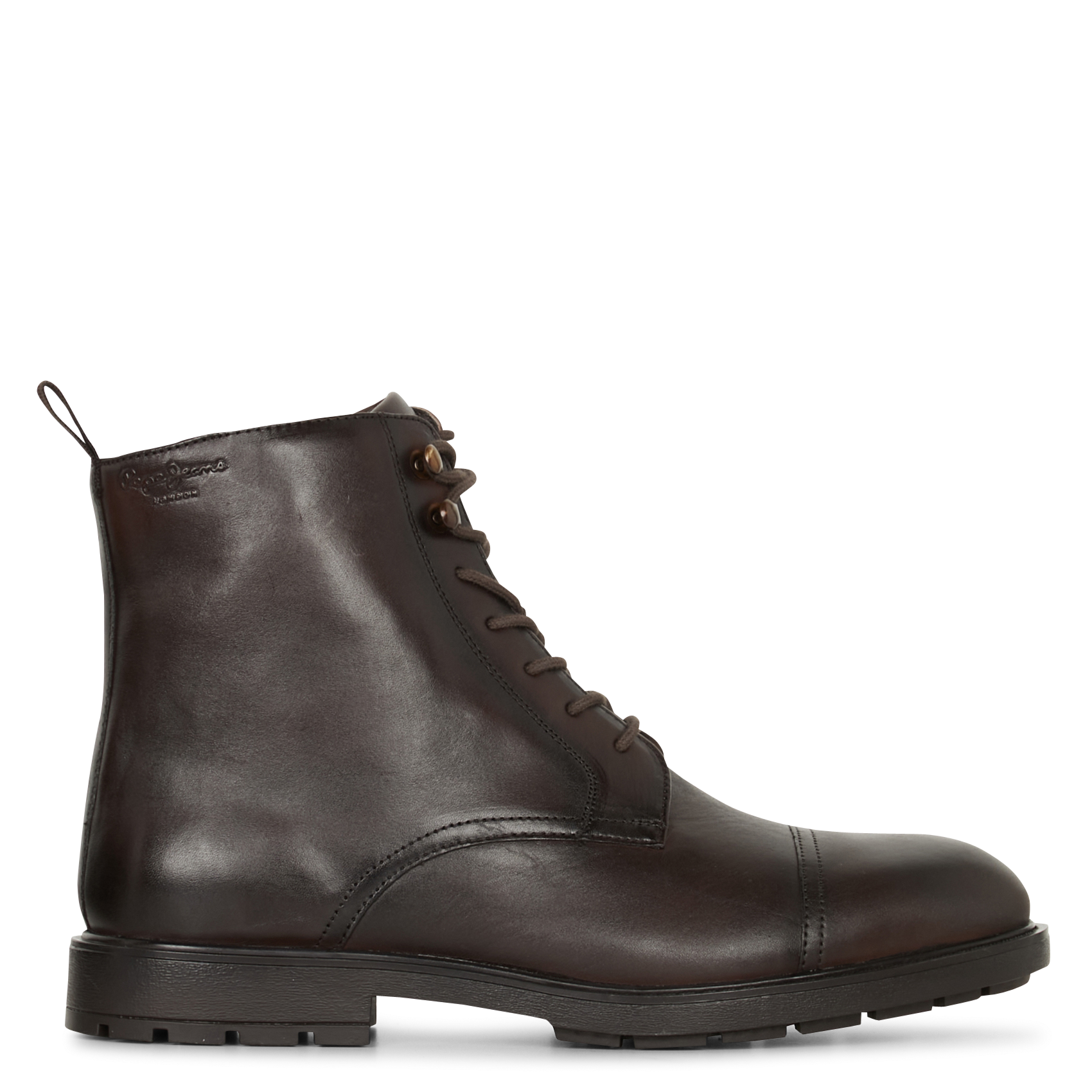 Leather ankle boots PEPE JEANS Brown