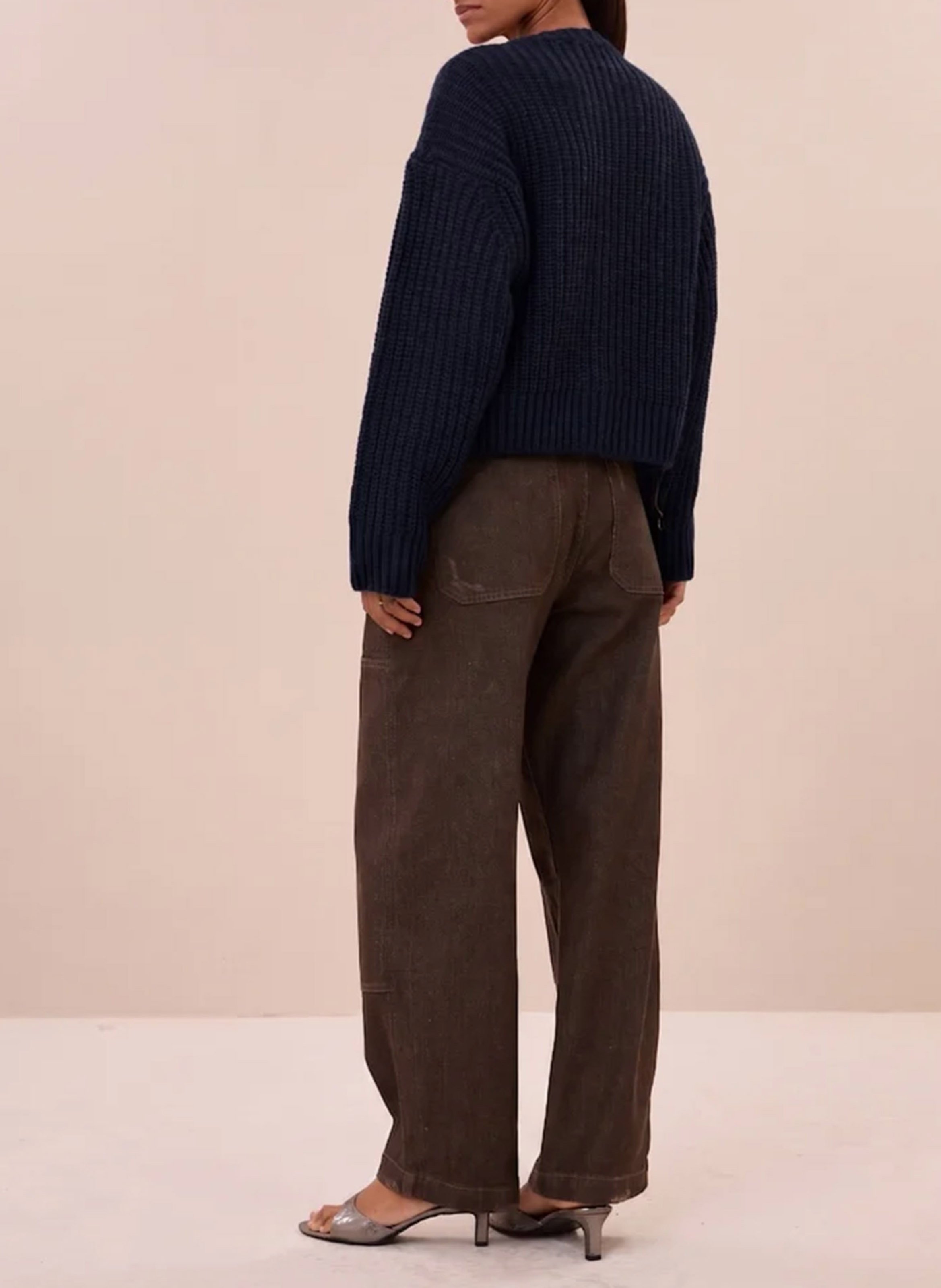 Gilet oversize en maille BY BAR Bleu