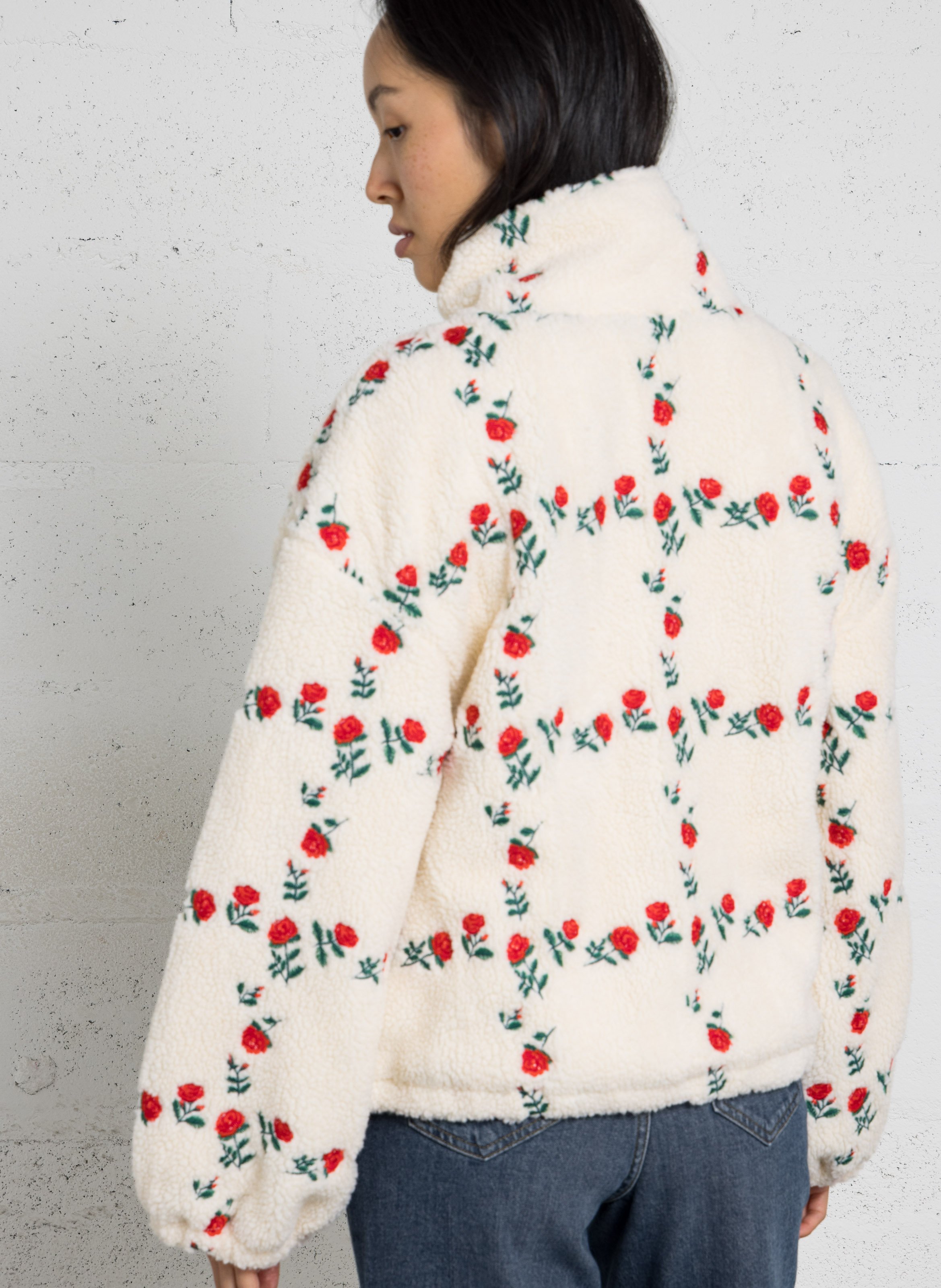 Round neck embroidered jacket THE TINY BIG SISTER Beige