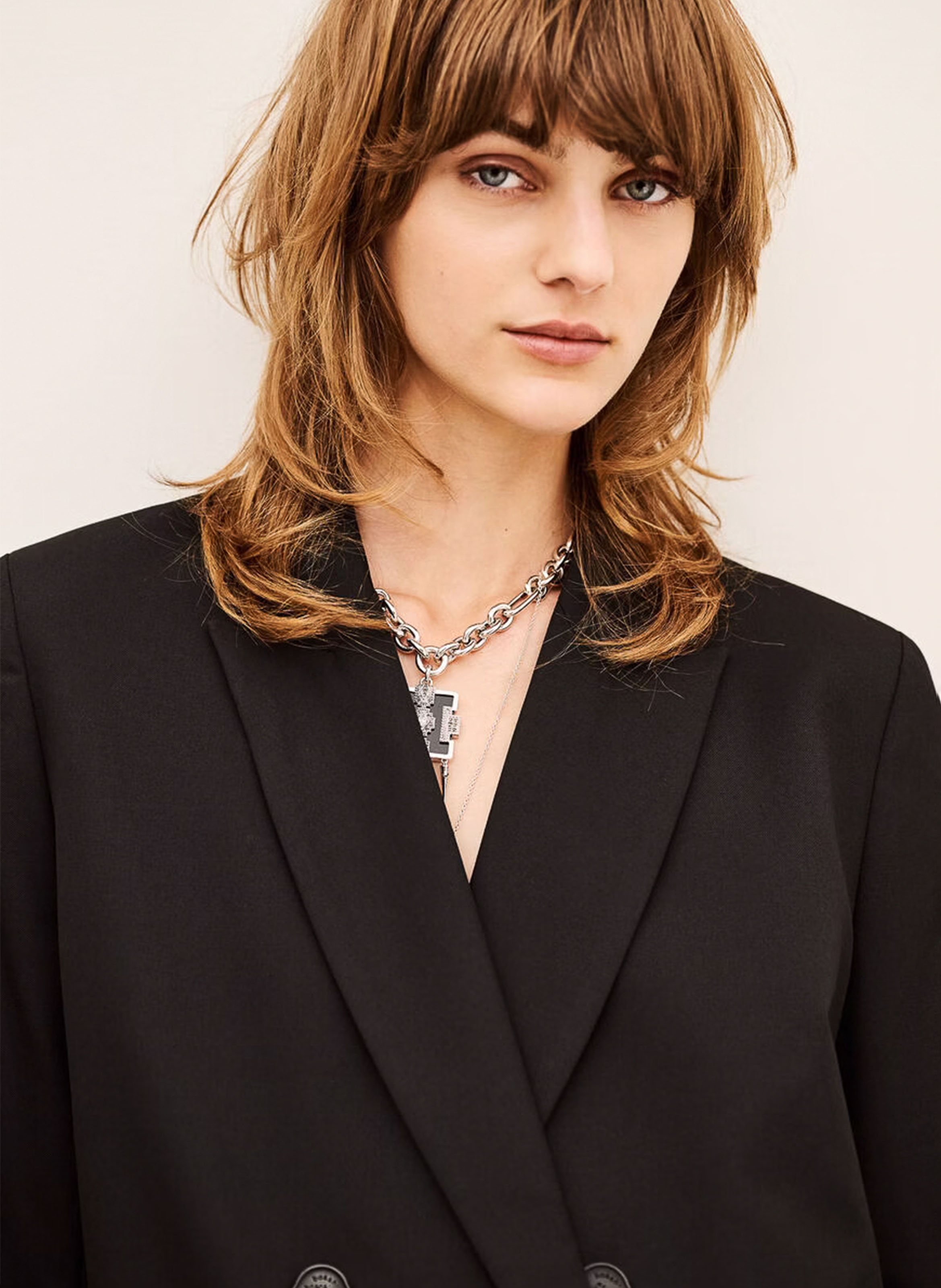 Rechte blazer met kraag in effen kleur BA&SH Zwart