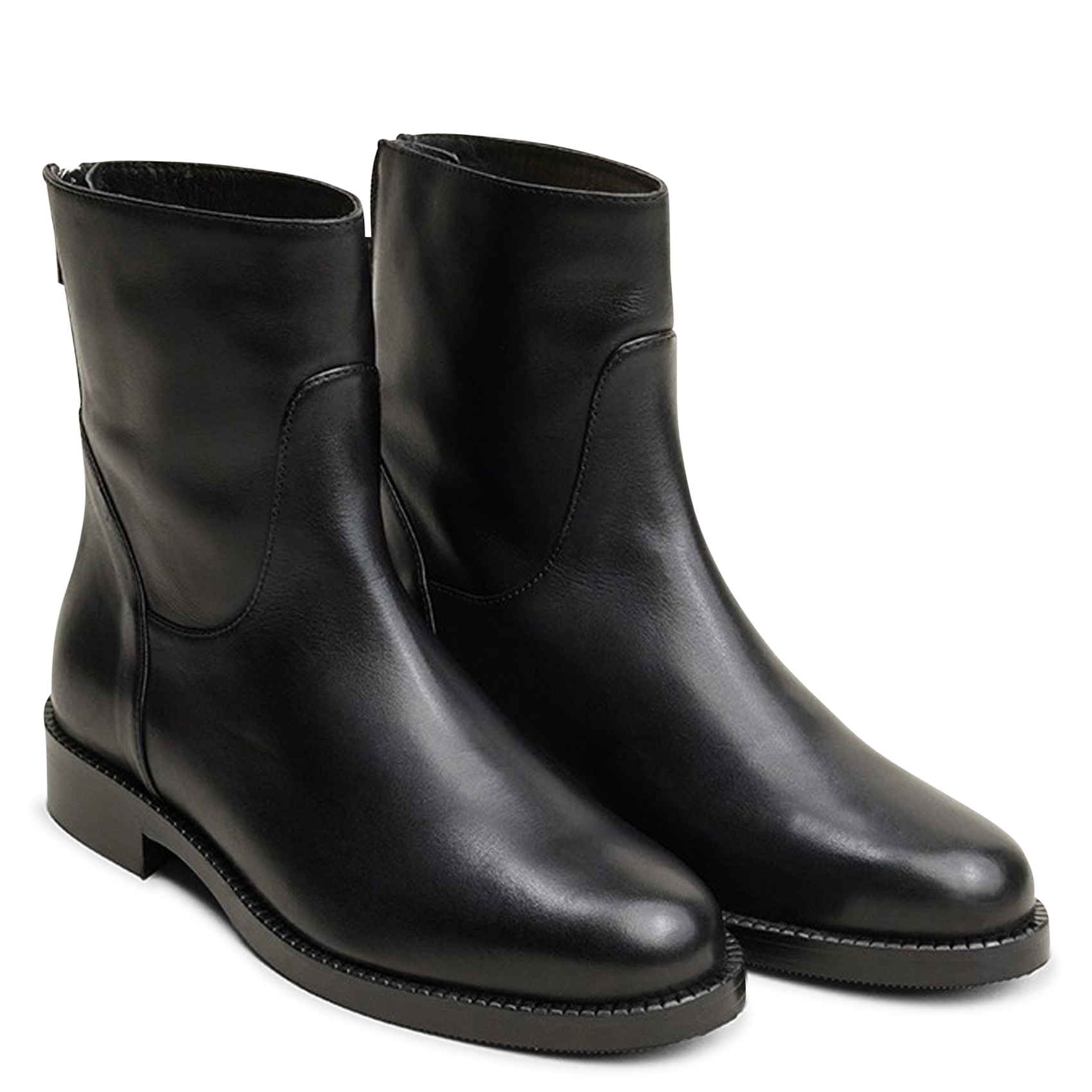 Bottines unies en cuir JONAK Noir