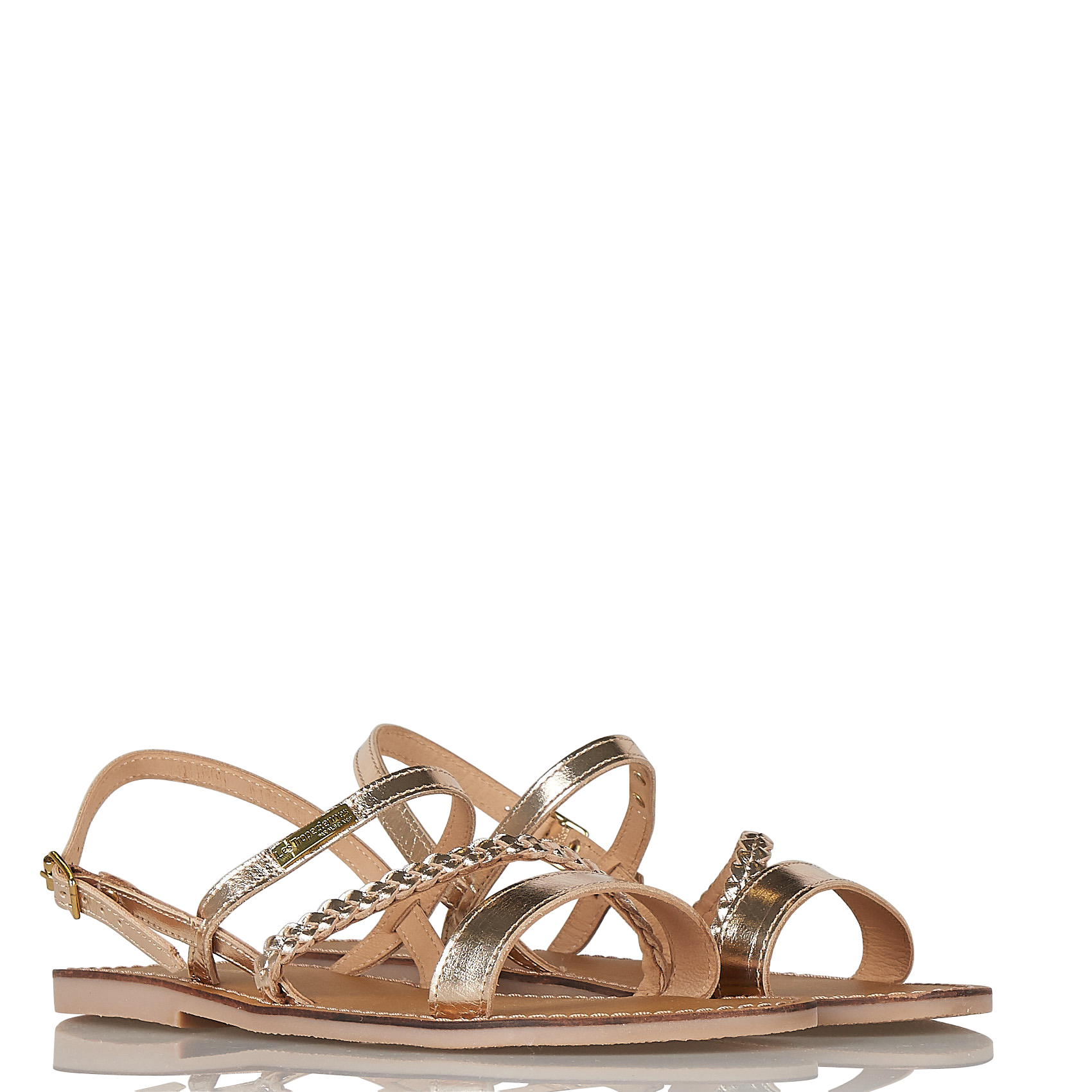 Flat gold leather sandals LES TROPEZIENNES PAR M.BELARBI Golden