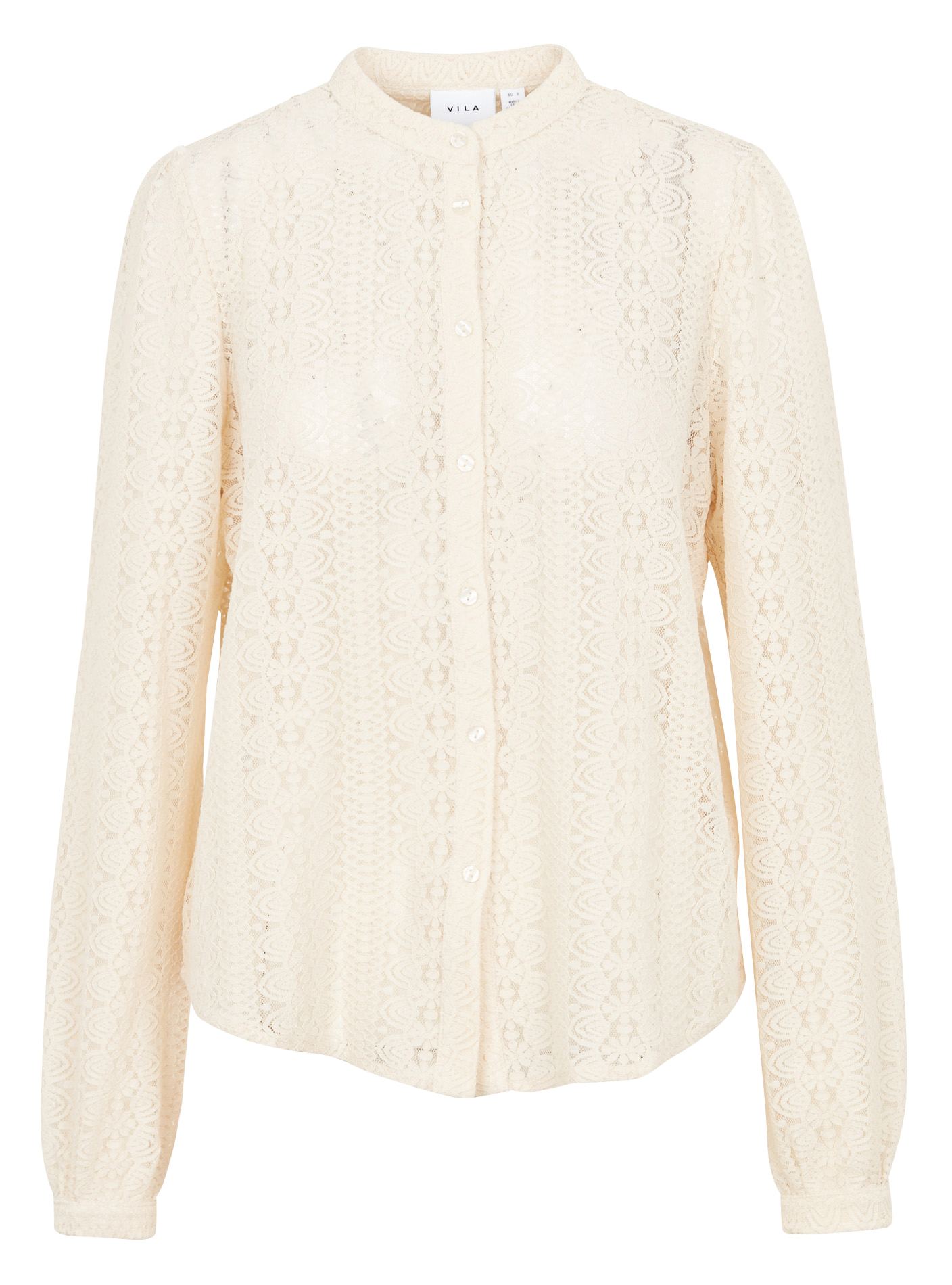 Blouse col mao brodée  VILA Beige