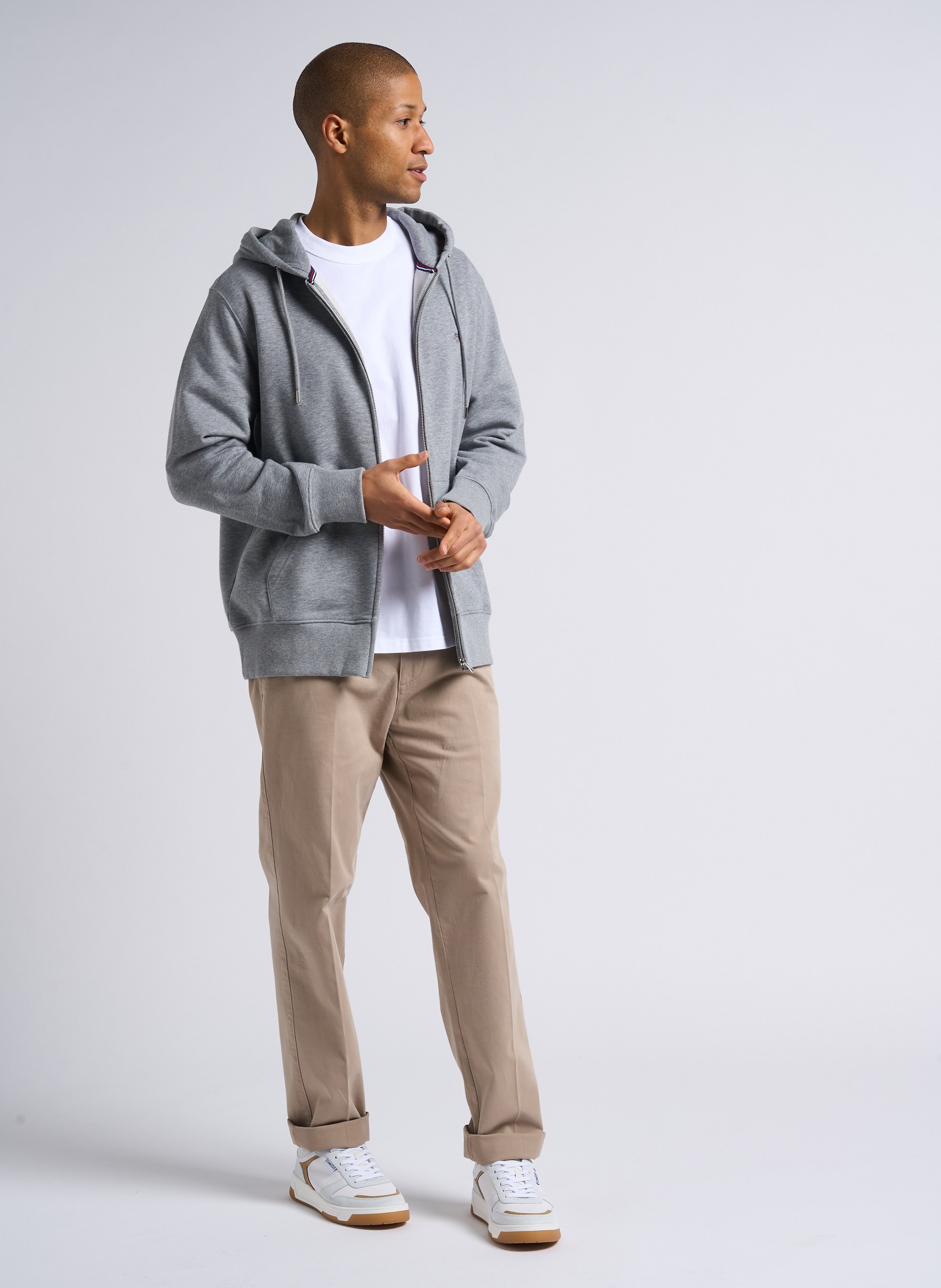 Tee-shirt droit ras du cou en coton bio ARMOR LUX Blanc