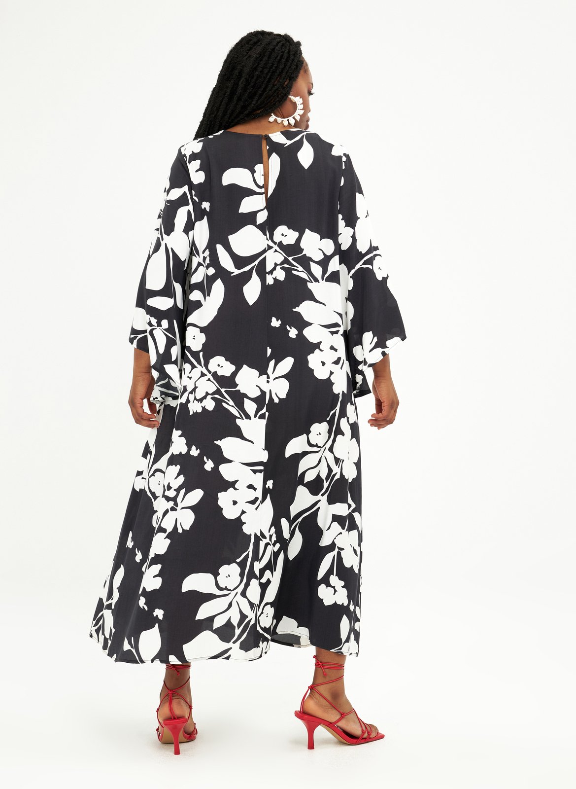 Long round-neck floral print dress MAT FASHION Multicolored