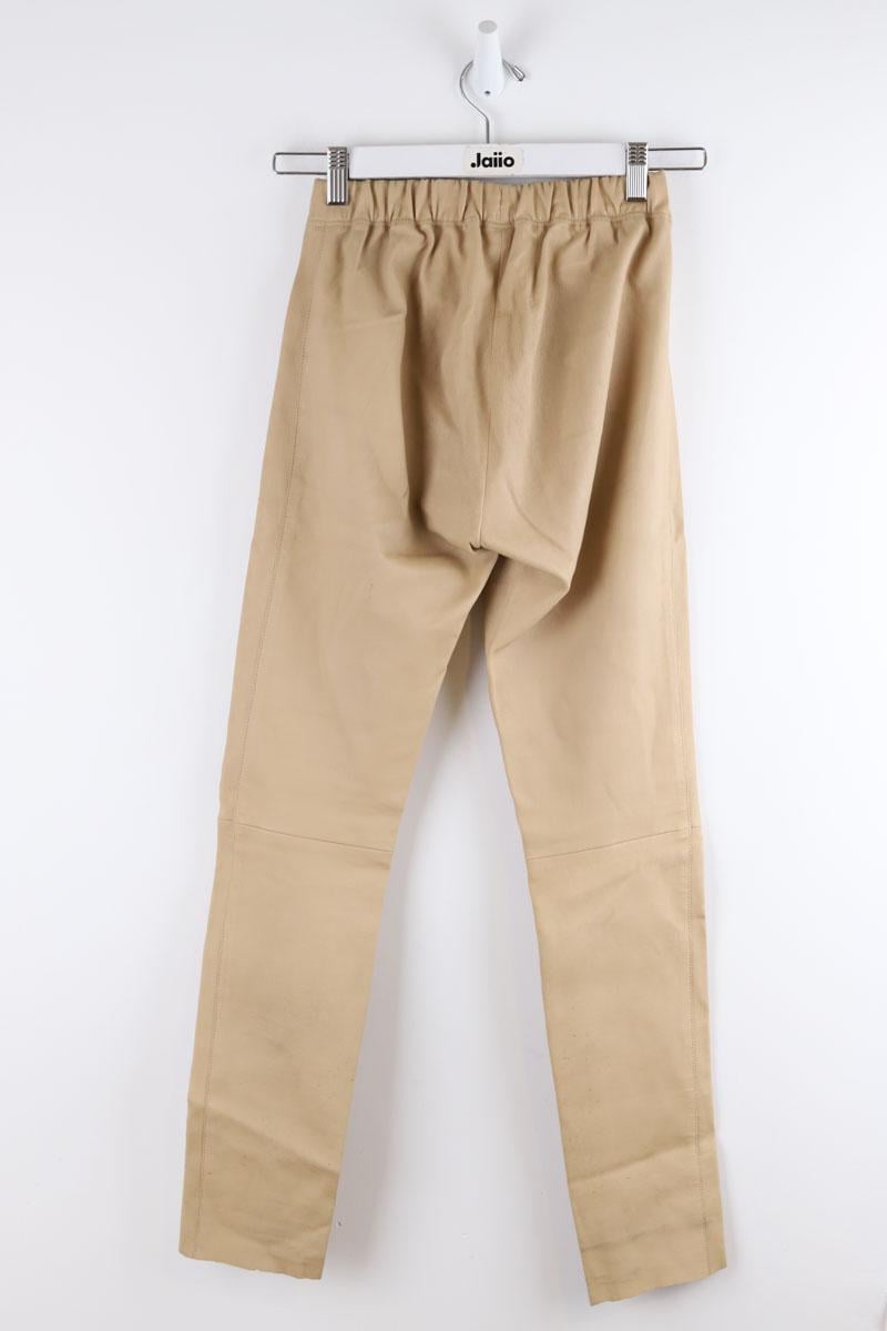 Slim leather pants JOSEPH - Seconde Main Beige