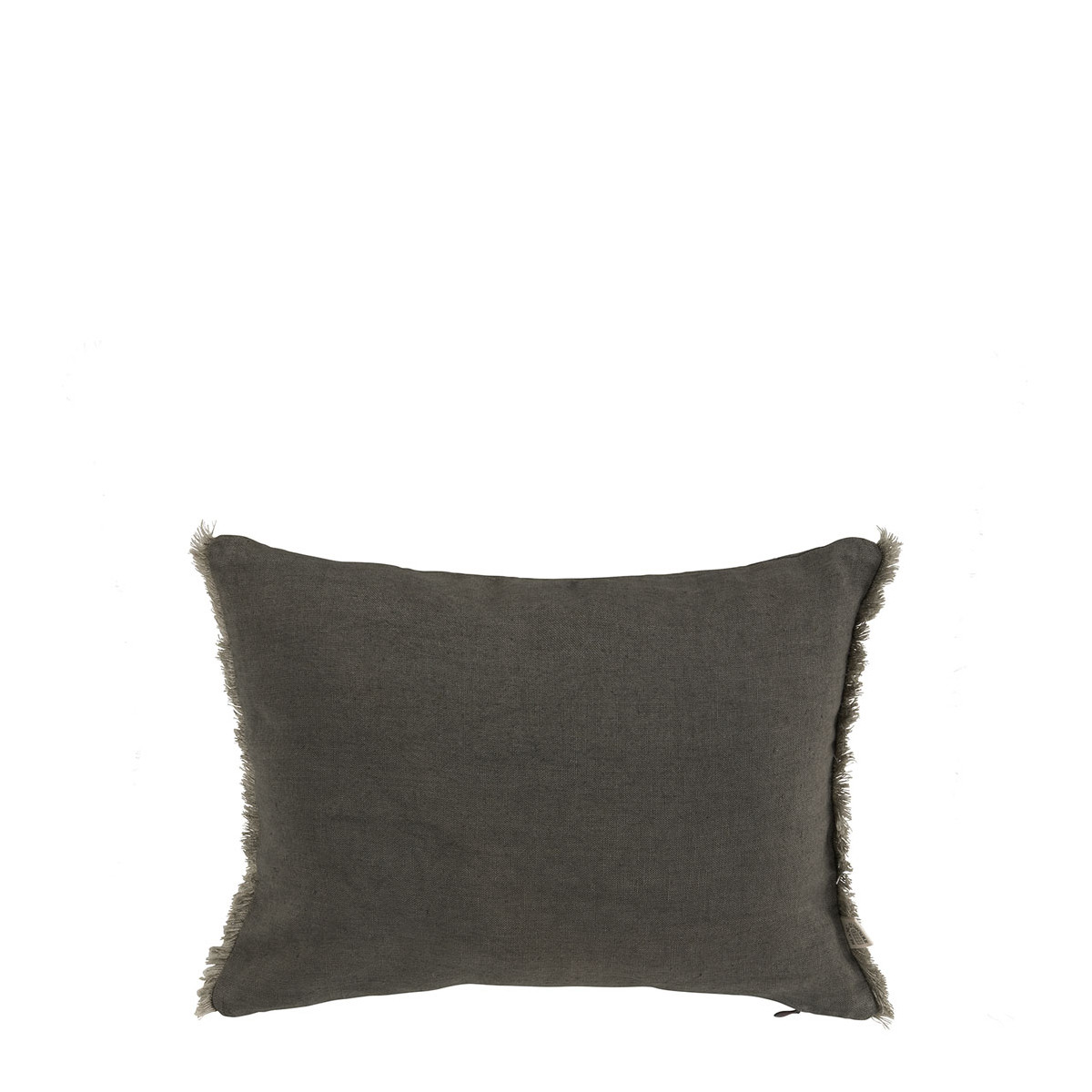 Plain washed linen cushion BLANC D'IVOIRE Grey