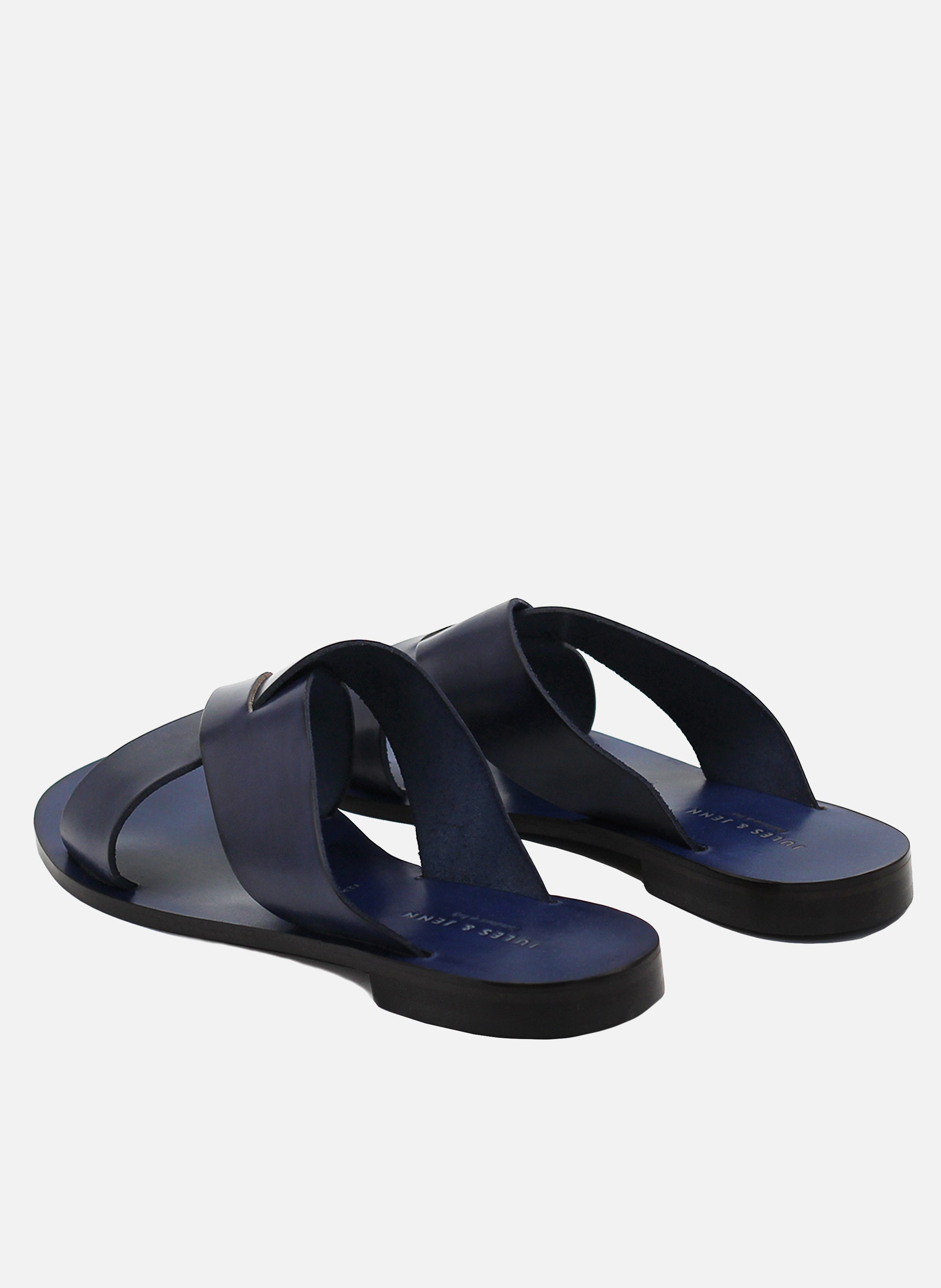 Flat leather mules JULES & JENN Blue