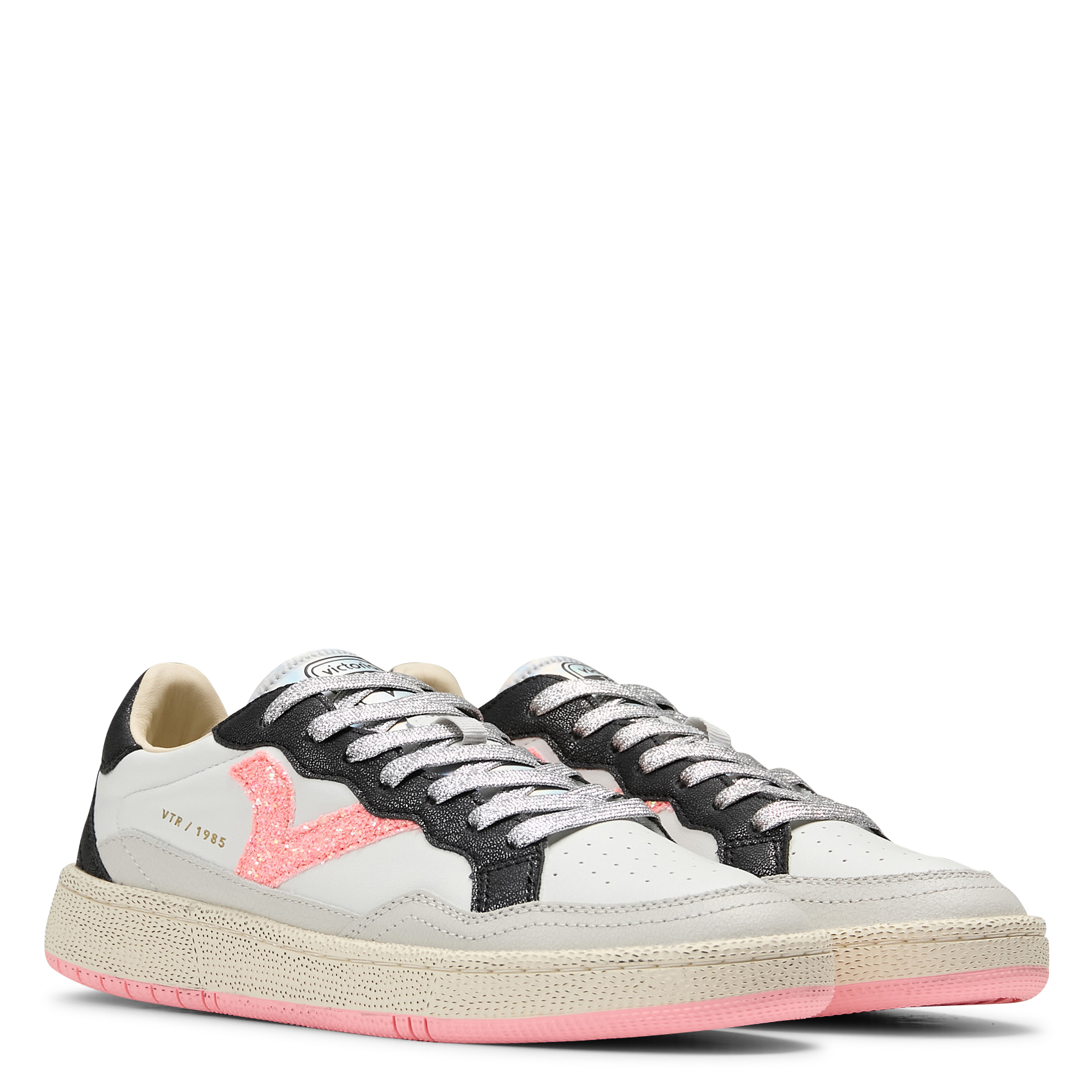 Baskets basses bi-matière VICTORIA Rose