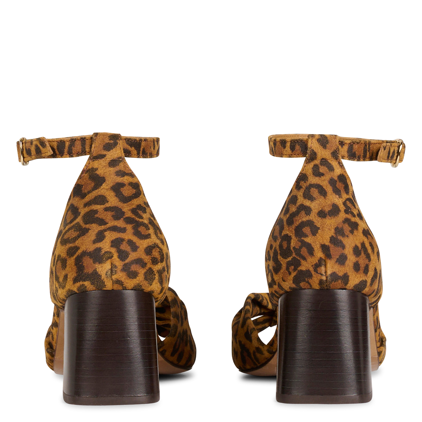 Printed suede leather heeled sandals BOBBIES Multicolored