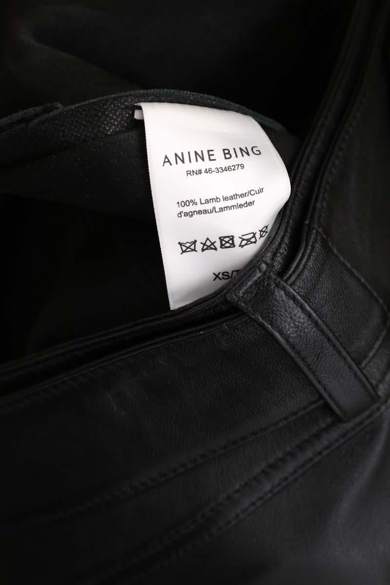 Straight leather pants Black