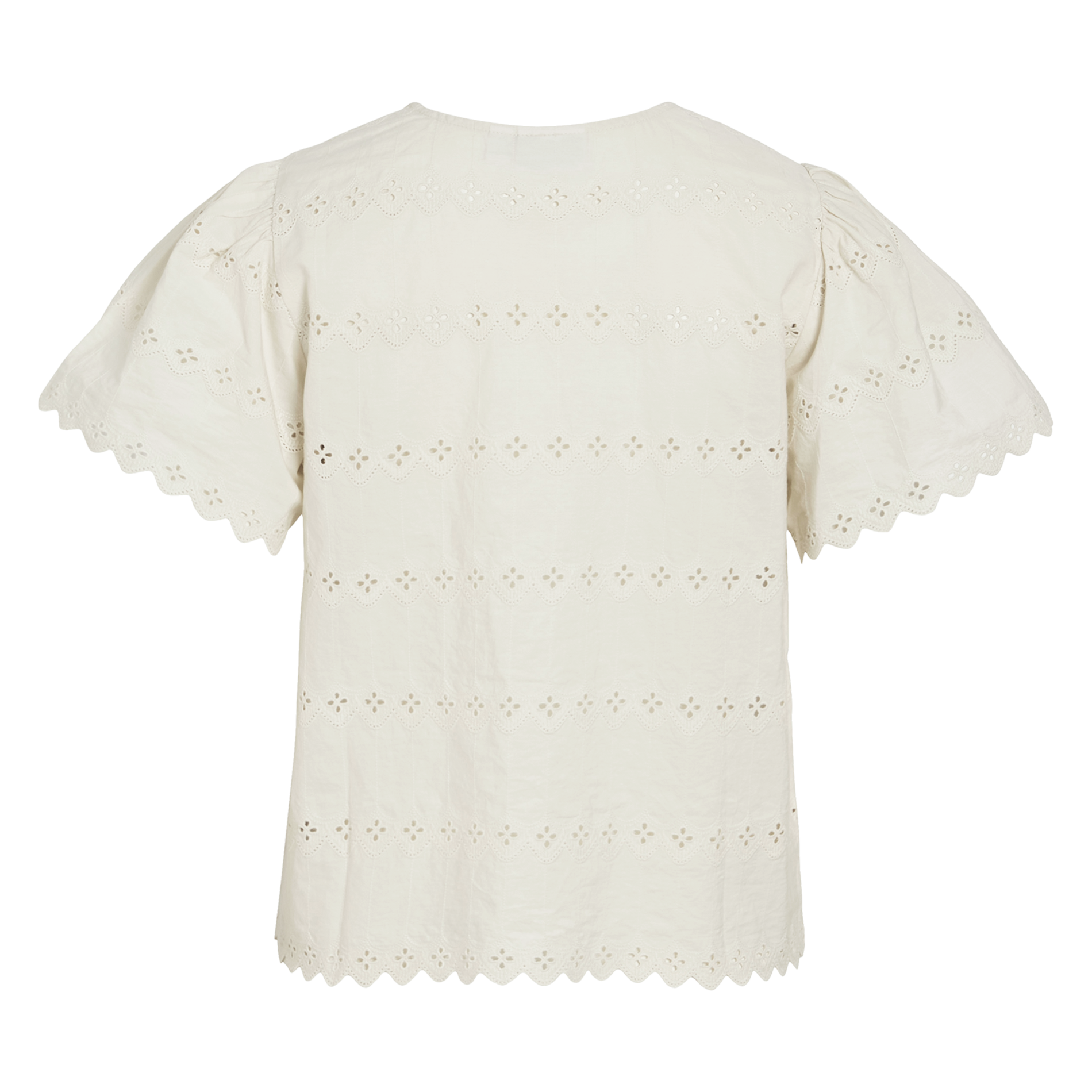 Straight shirt in embroidered organic cotton VILA Beige