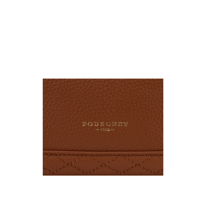 Satchel - cowhide leather POURCHET Brown