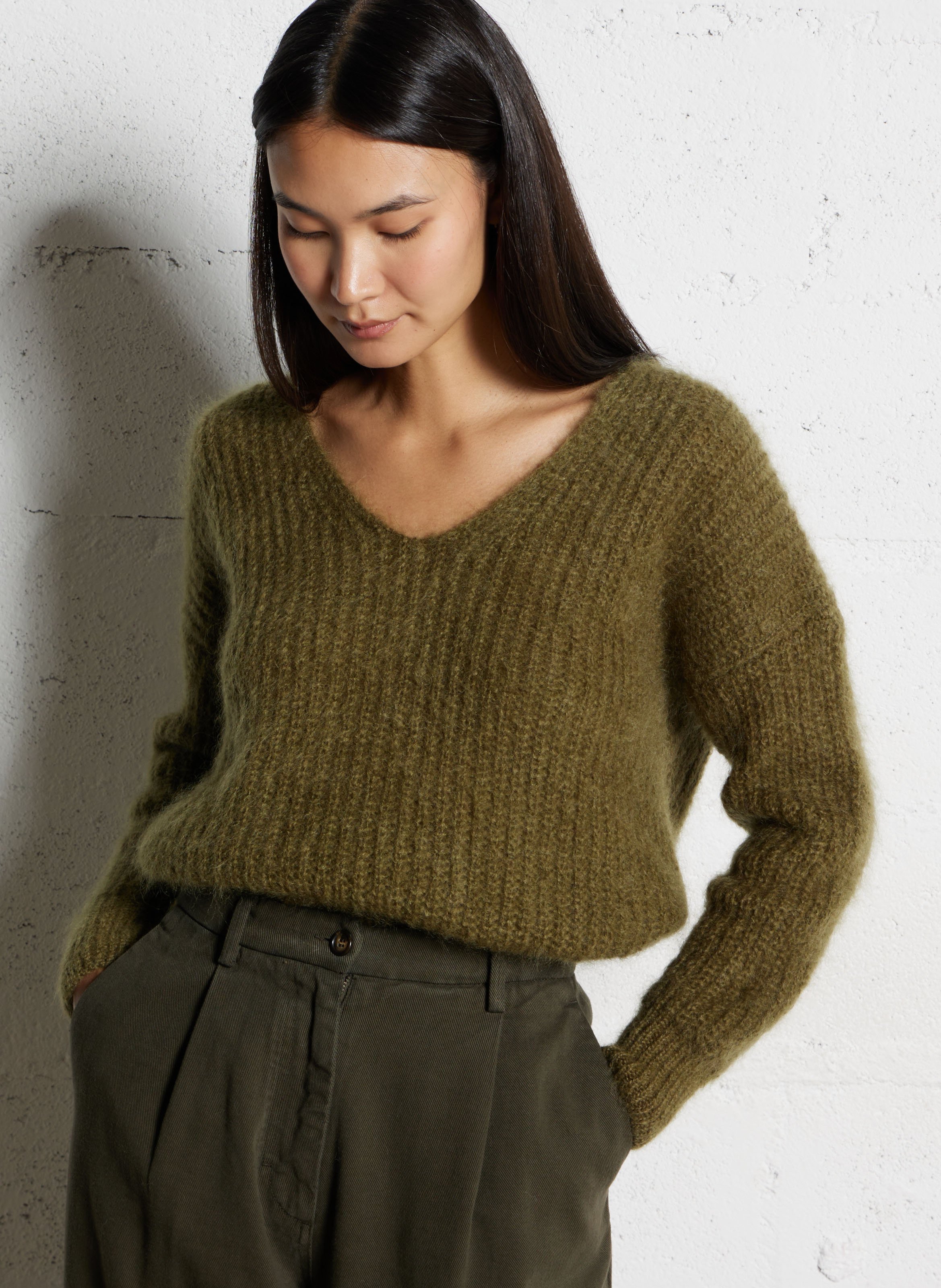 Pull col V en laine mélangée DES PETITS HAUTS