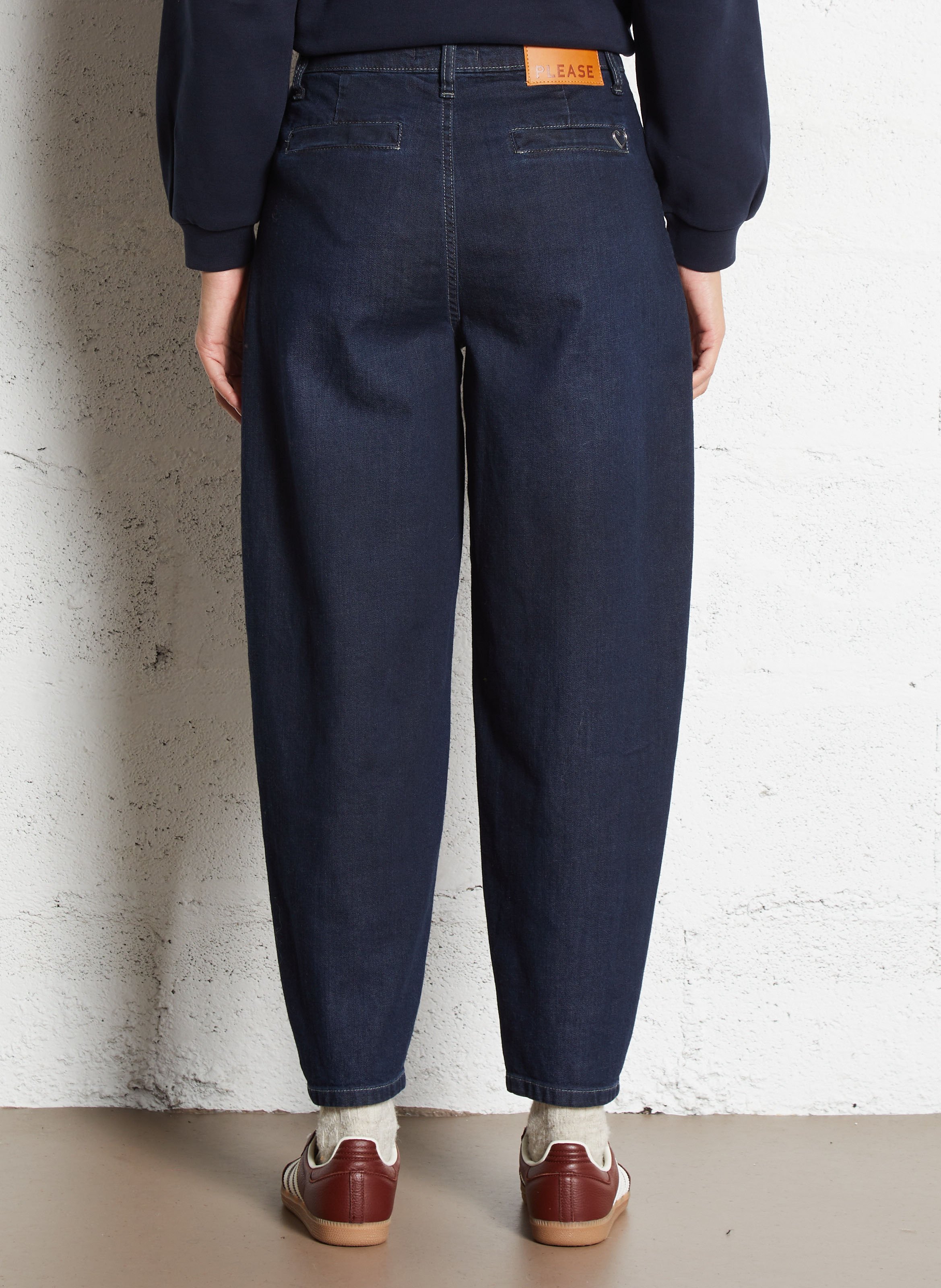 Jean ballon en coton mélangé PLEASE Bleu