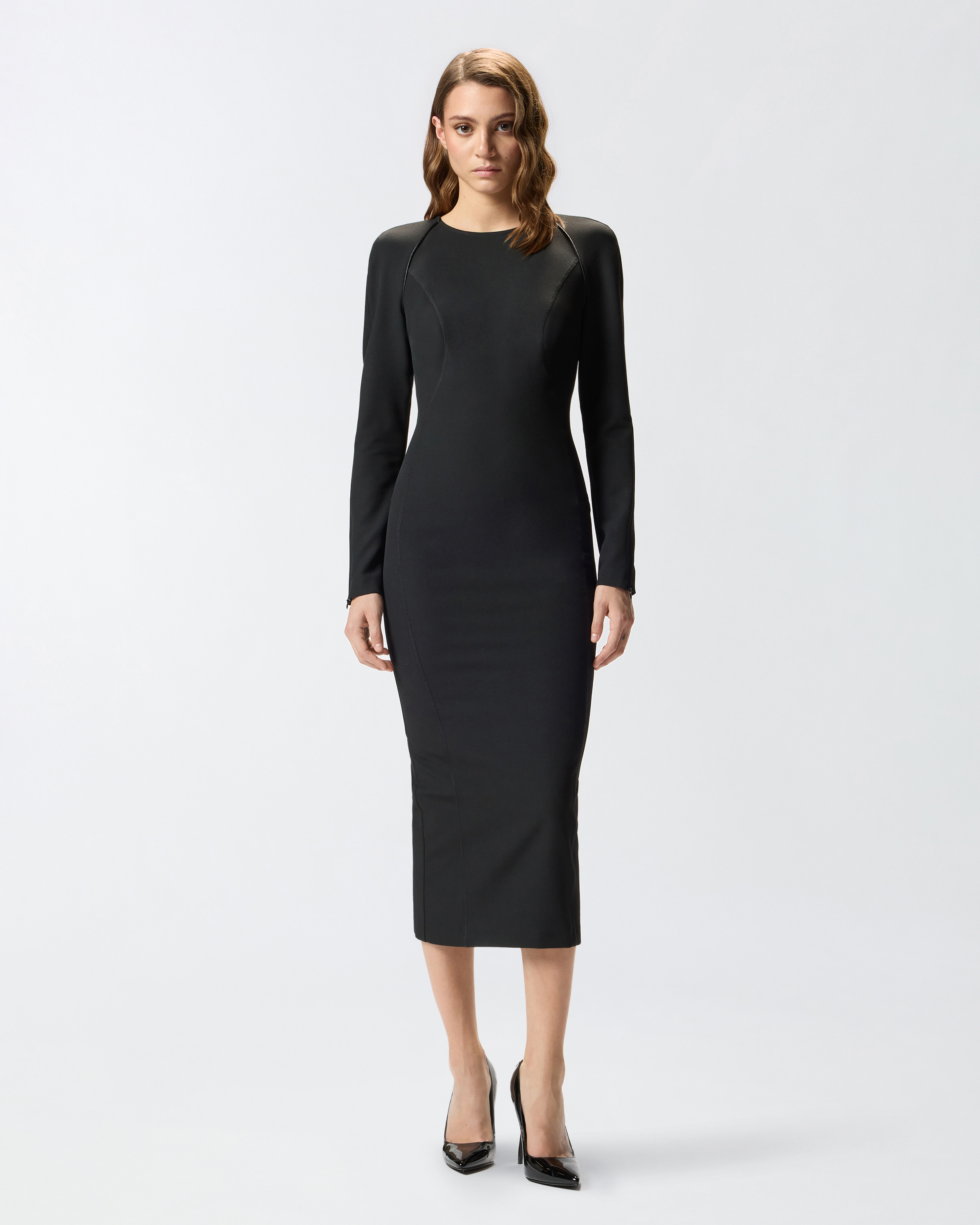 Fitted zip dress PINKO Black