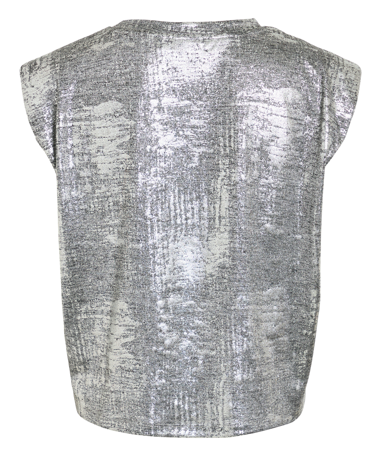 Eng anliegendes Oberteil mit Rundhalsausschnitt und Metallic-Effekt VILA Grau