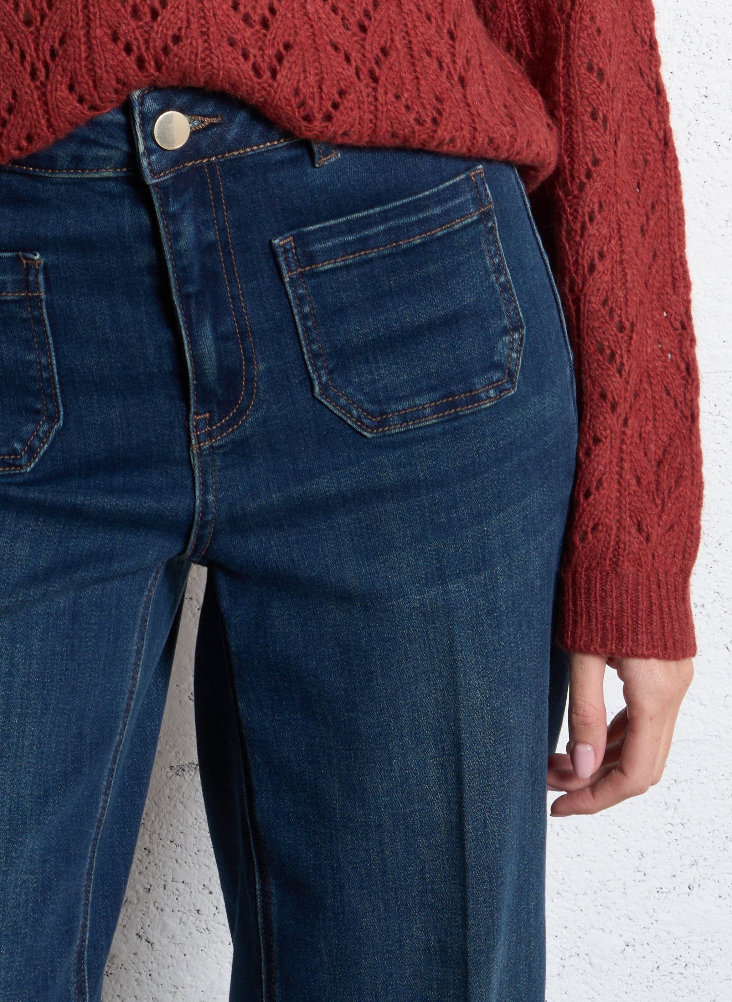 Gekürzte ausgestellte Jeans aus Baumwollmischung MAISON 123 Blau